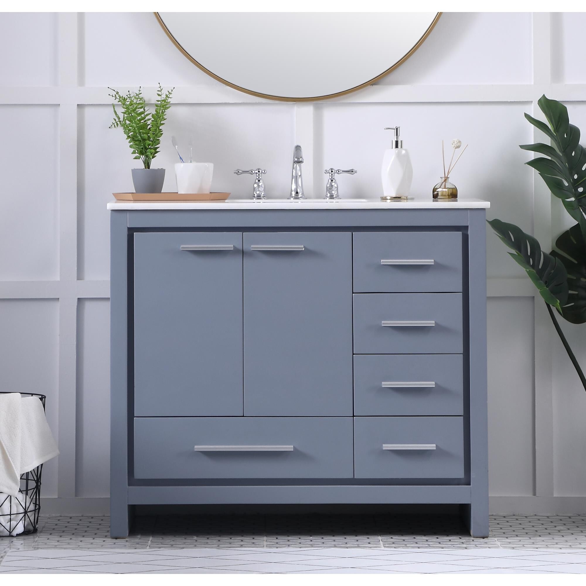 Shown in Grey finish