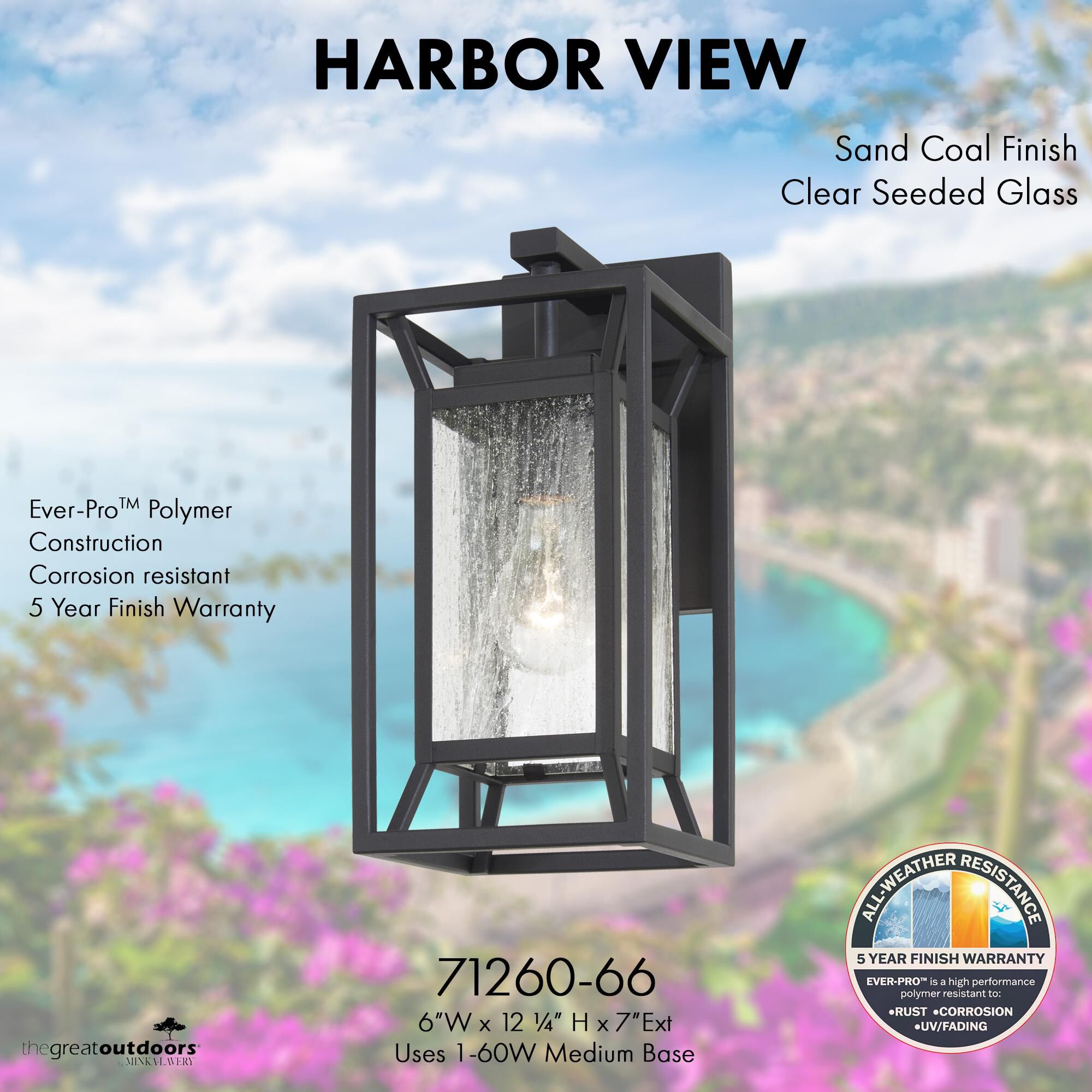 Minka Lavery Harbor View 12 Inch Tall Outdoor Wall Light
