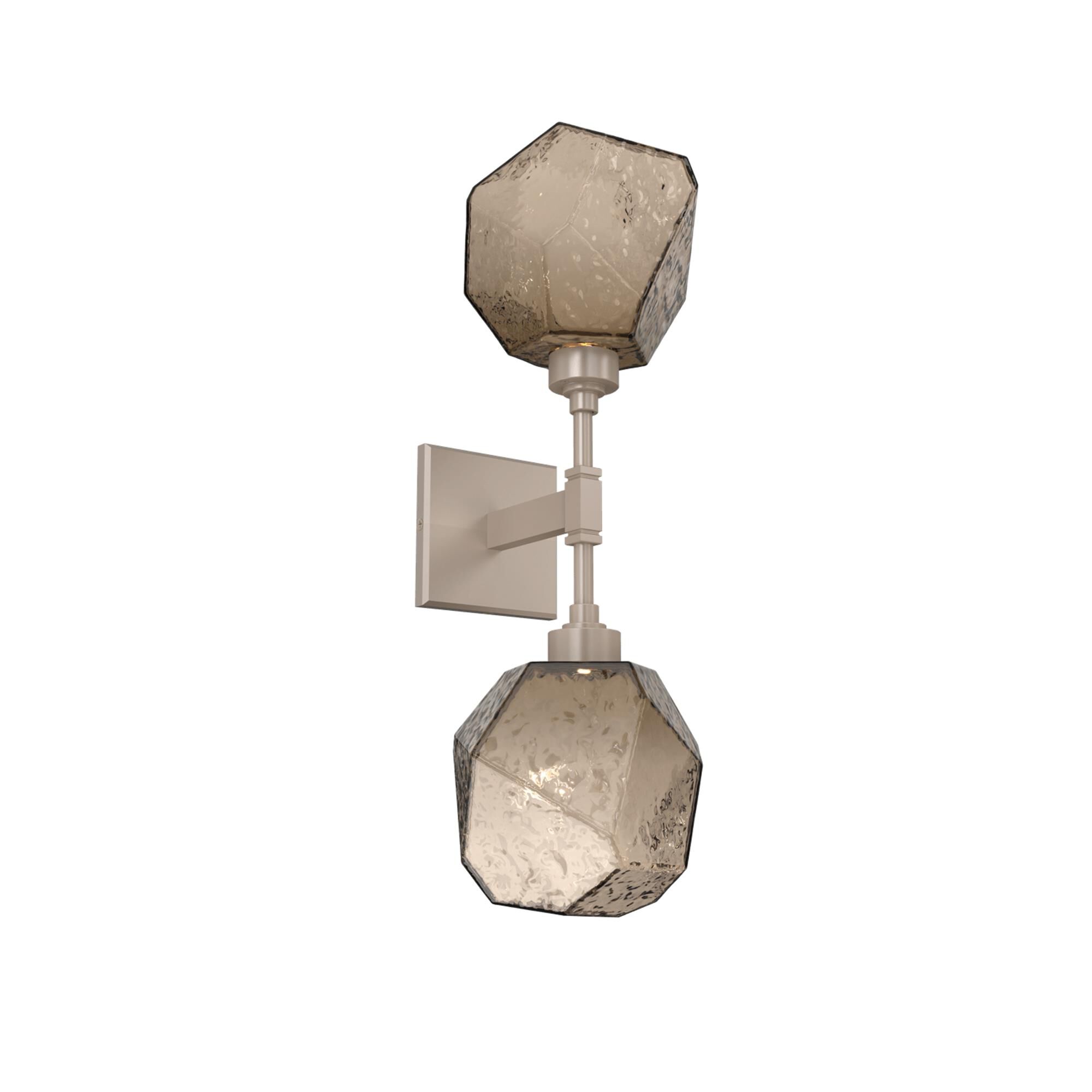 Shown in Beige Silver finish and Bronze Blown glass