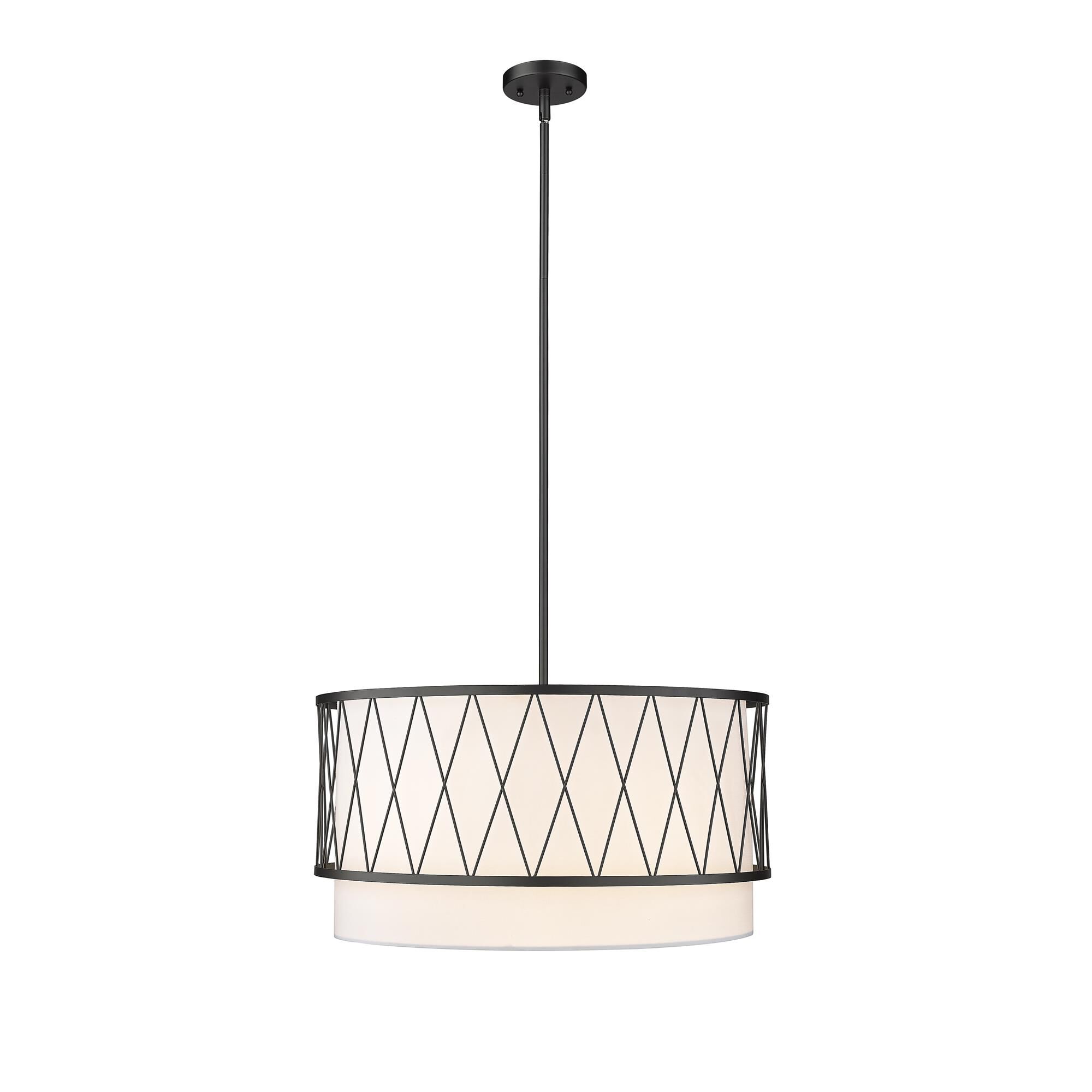 Shown in Matte Black finish and White glass and White shade