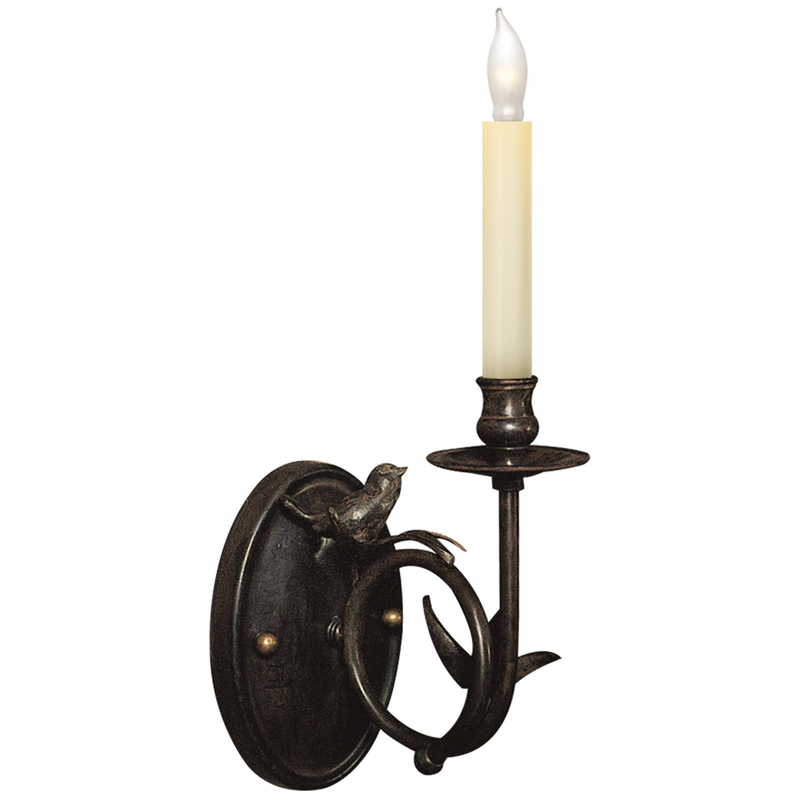 Visual Comfort Signature Collection Chapman & Myers Perching Bird 14 Inch Wall Sconce