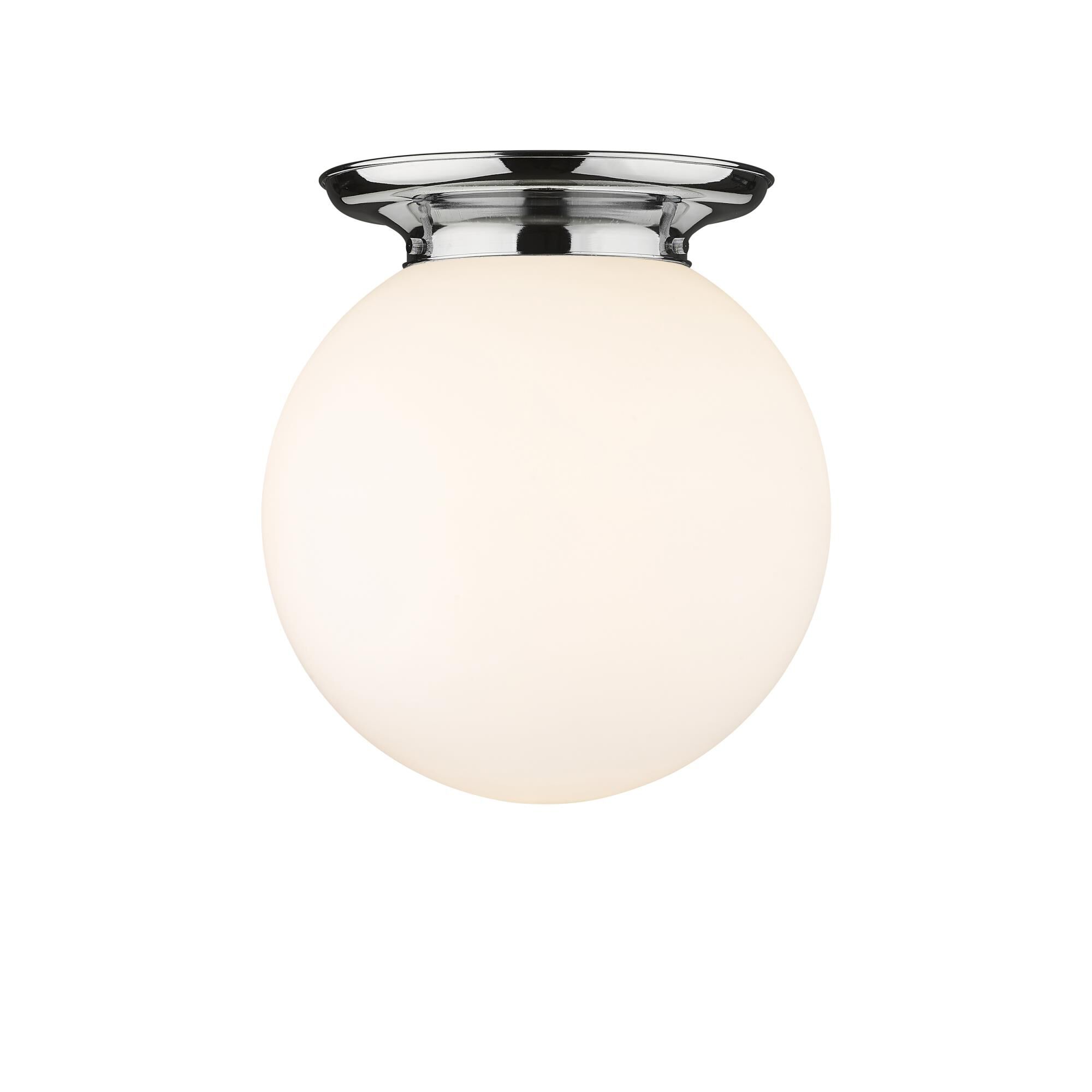 Shown in Polished Chrome finish and Matte White glass