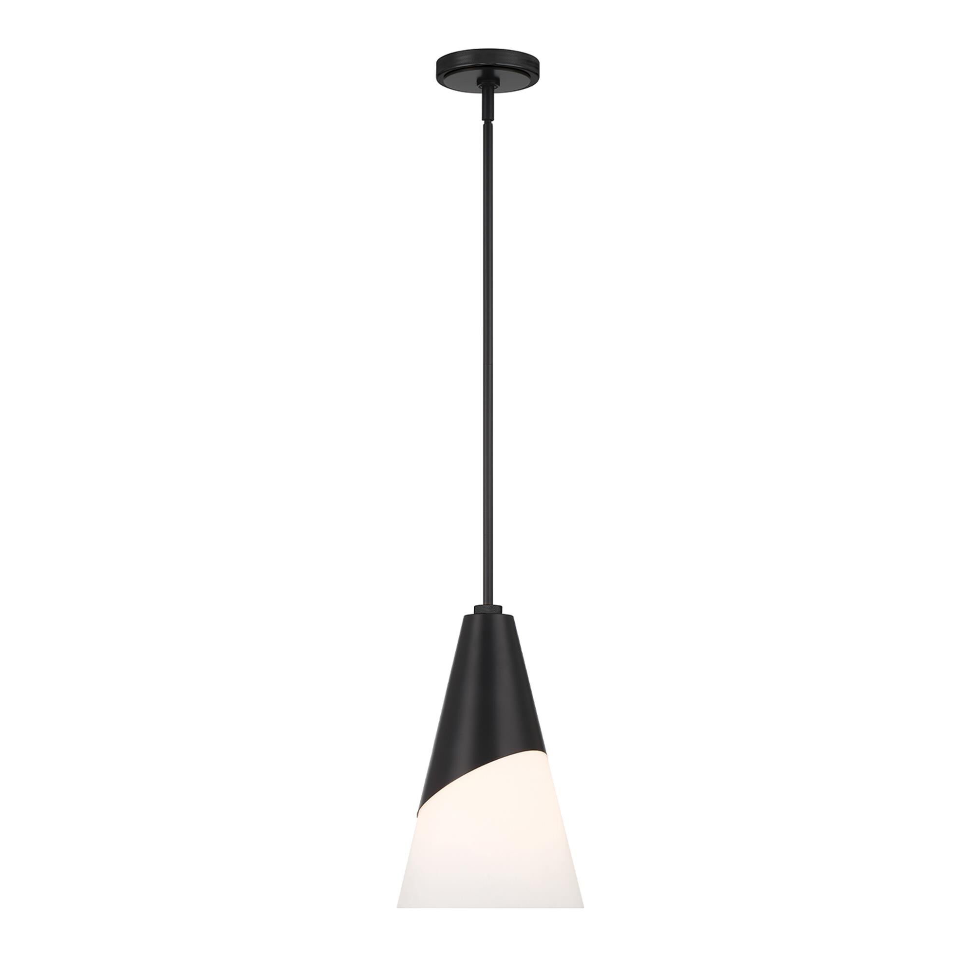 Shown in Matte Black finish and Frosted Glass shade