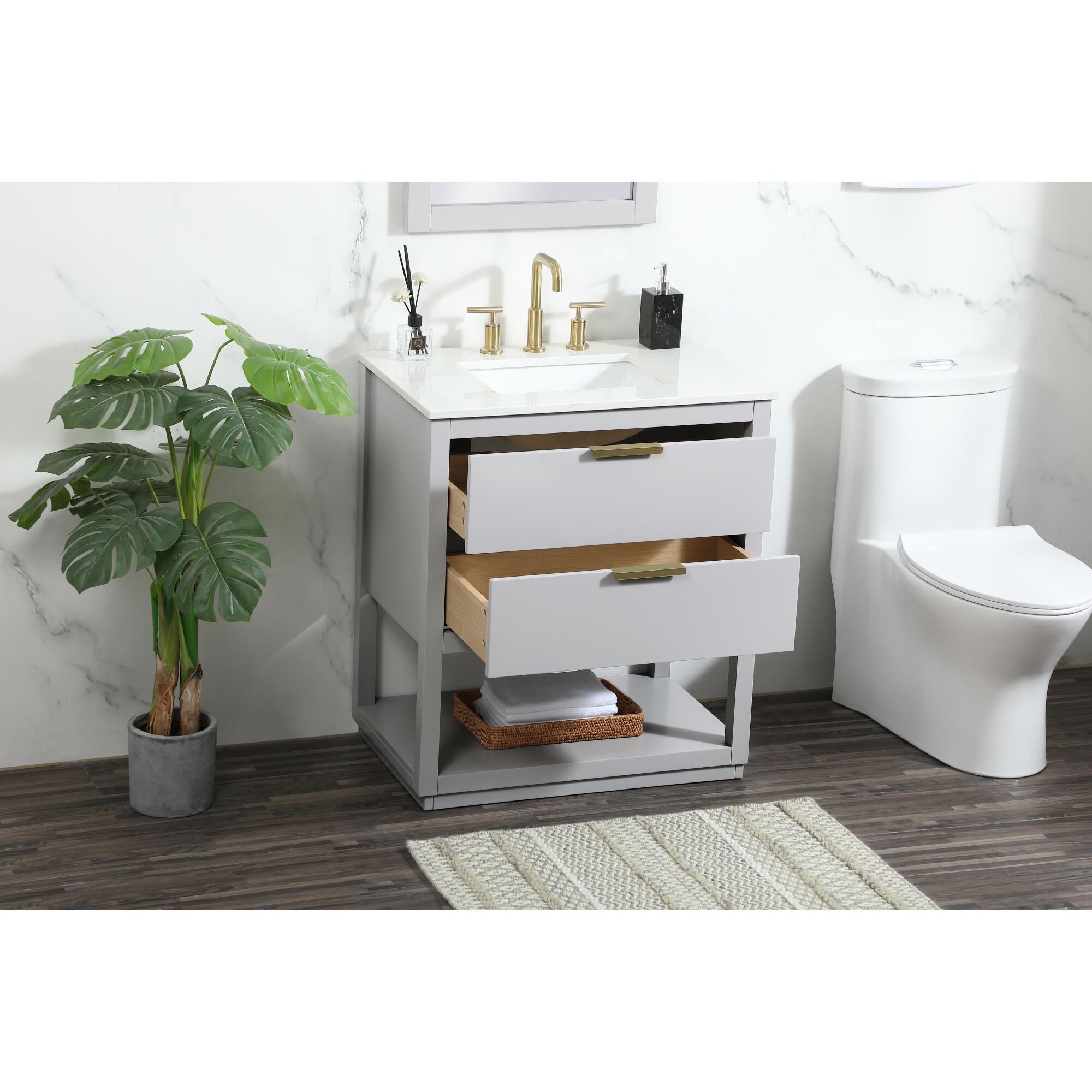 Shown in Grey finish
