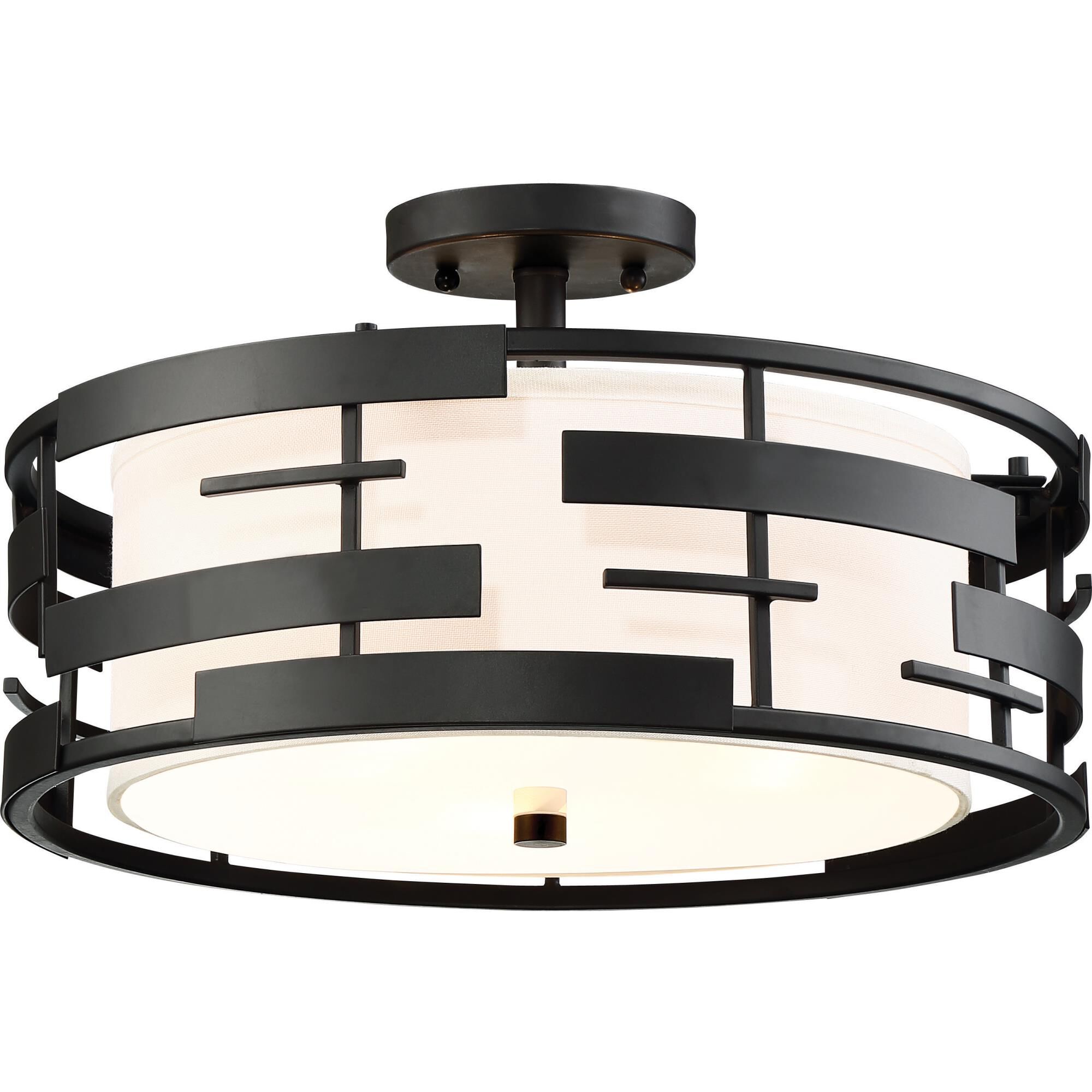 Lansing 16 Inch 3 Light Semi Flush Mount by Nuvo Lighting