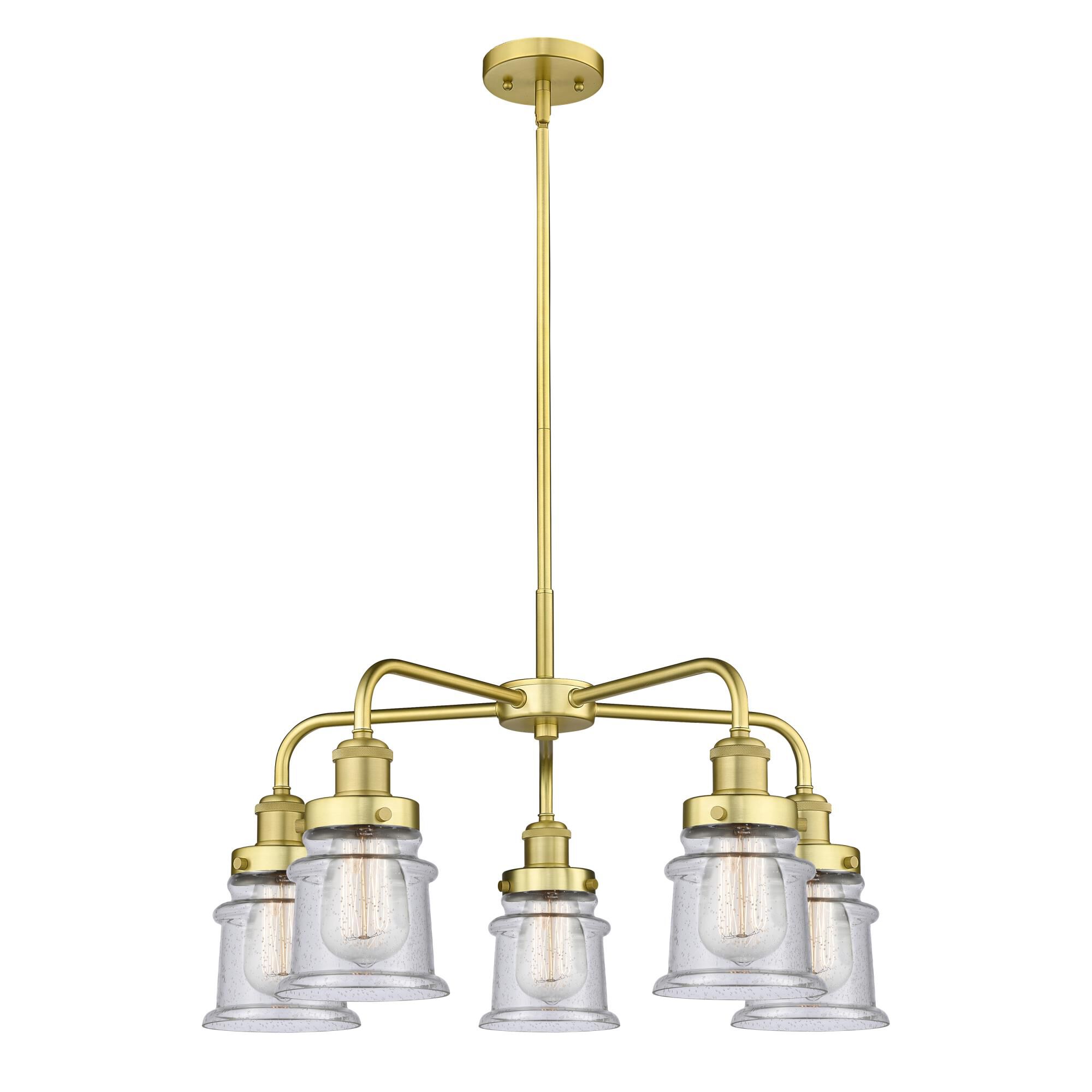 Shown in Satin Gold finish and Seedy glass