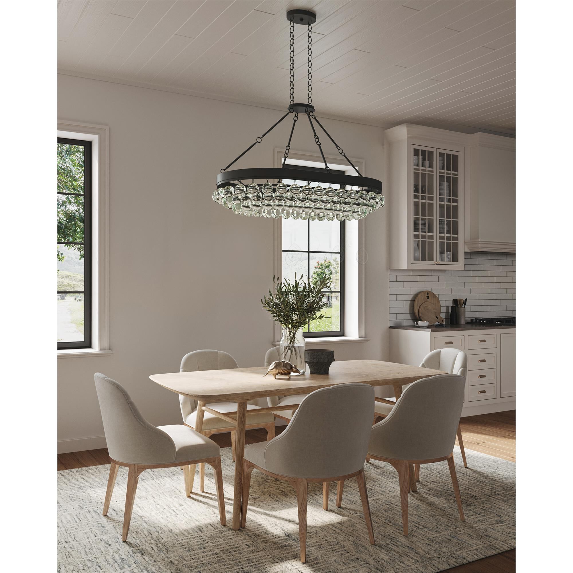 Balthazar 46 Inch 6 Light Semi Flush Mount,