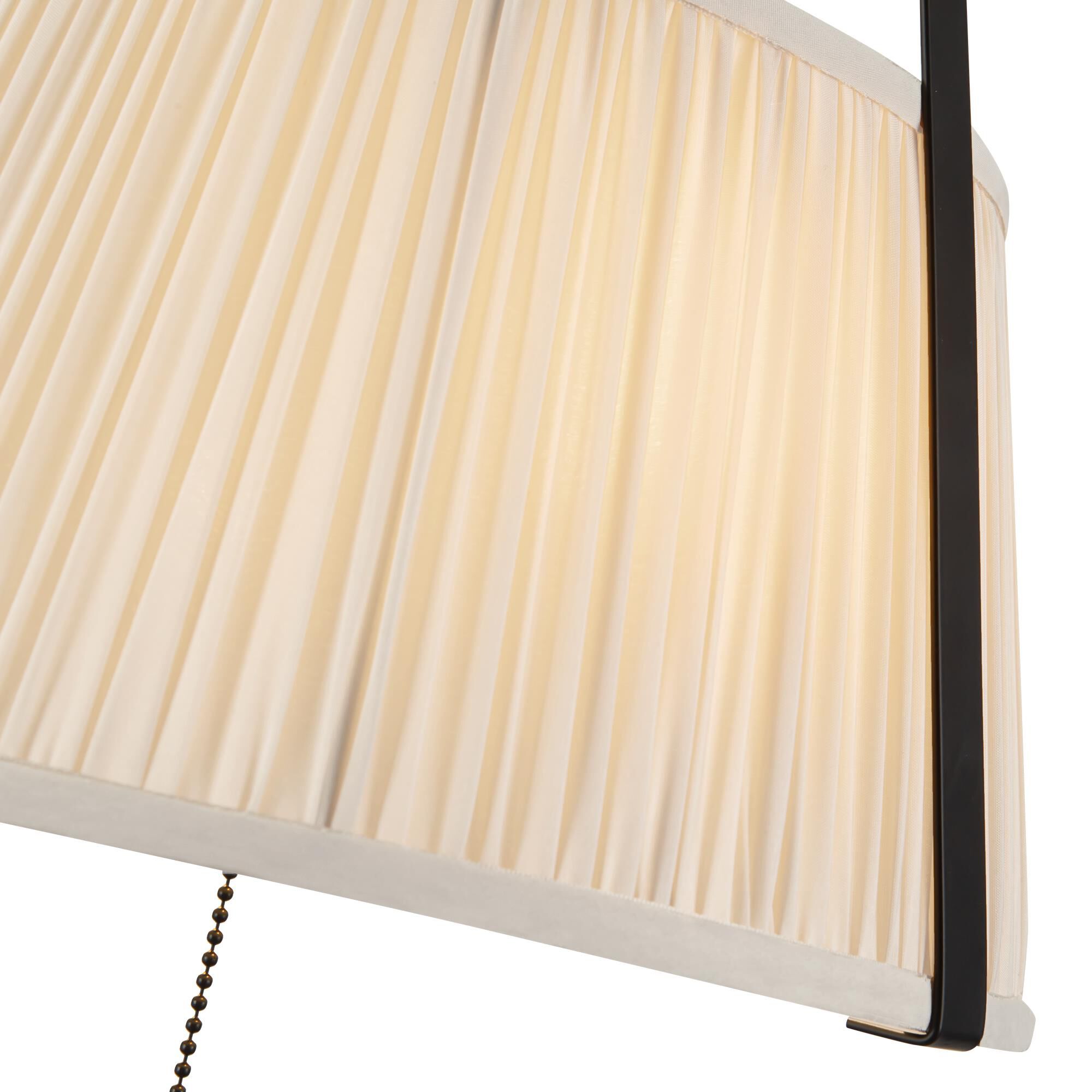 Shown in Matte Black finish and White Linen shade