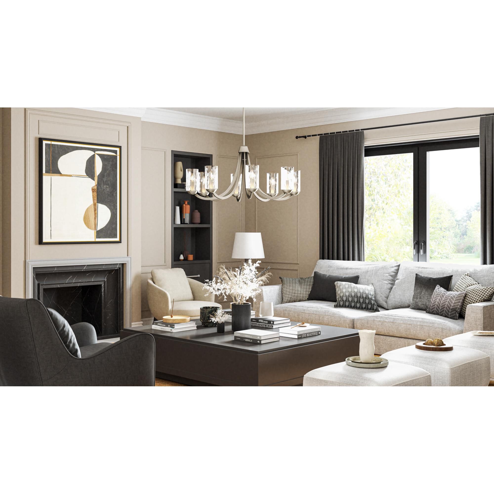 Shown in Brushed Nickel finish and Clear Water glass