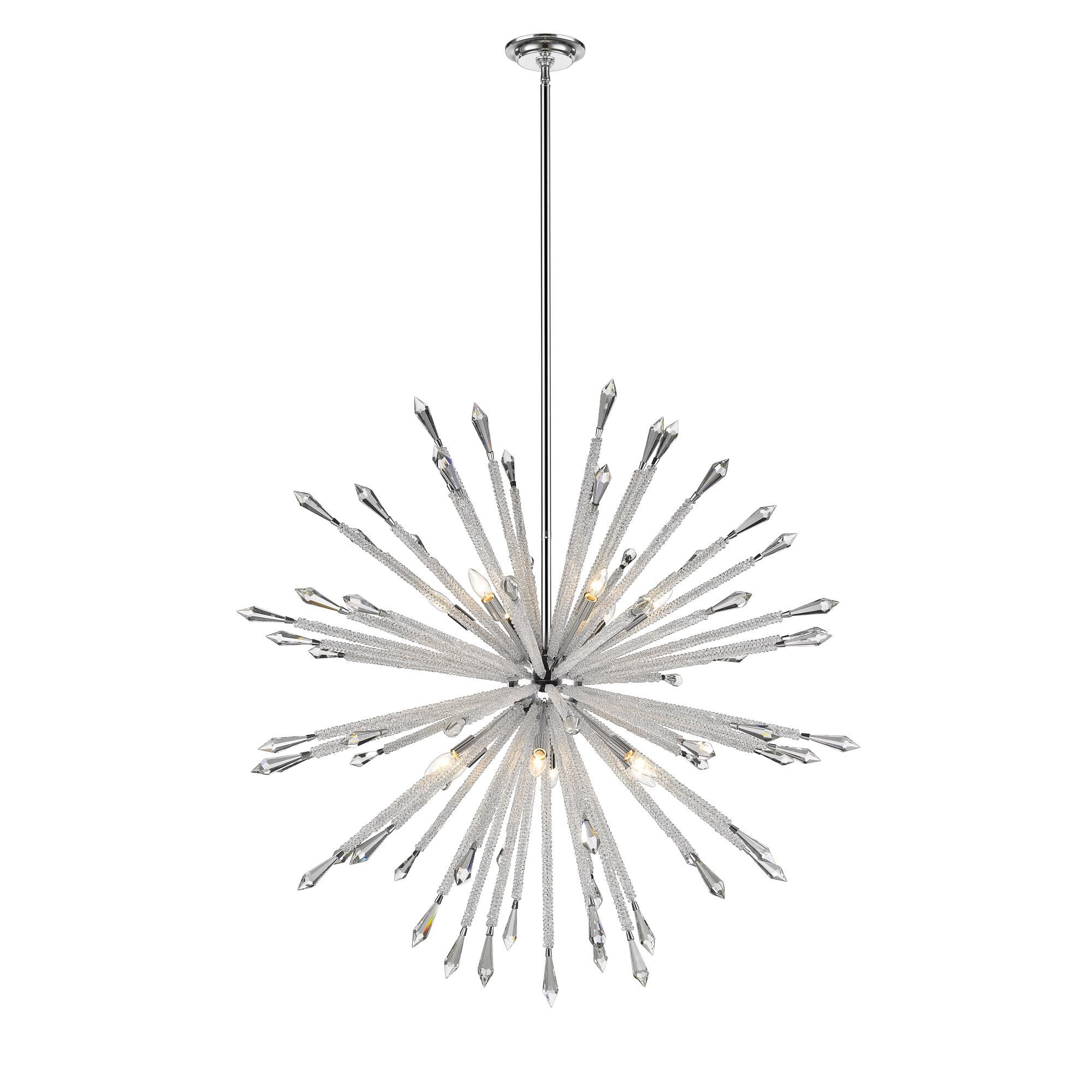 Shown in Chrome finish and Crystal glass and Crystal shade