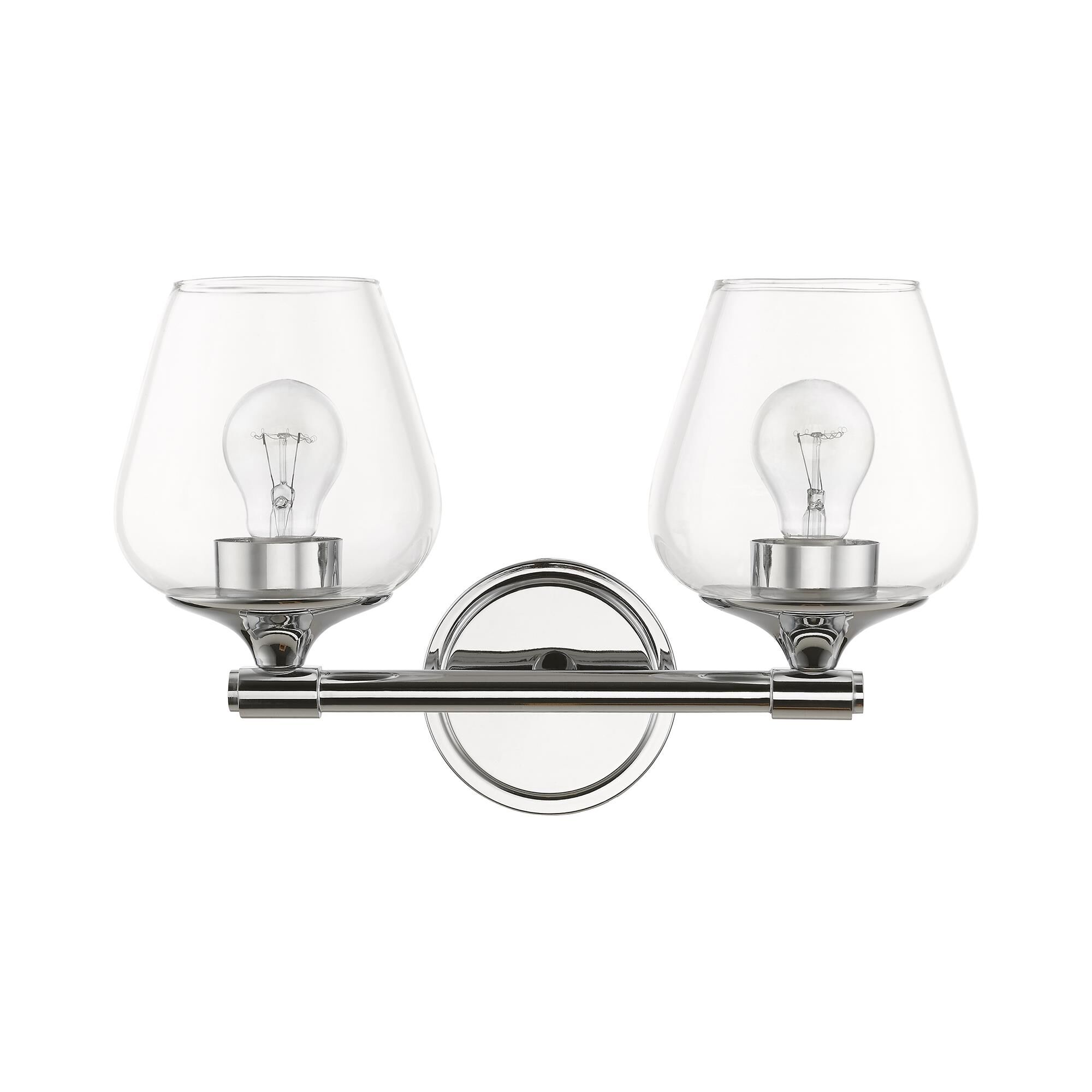 Shown in Polished Chrome finish and Clear glass