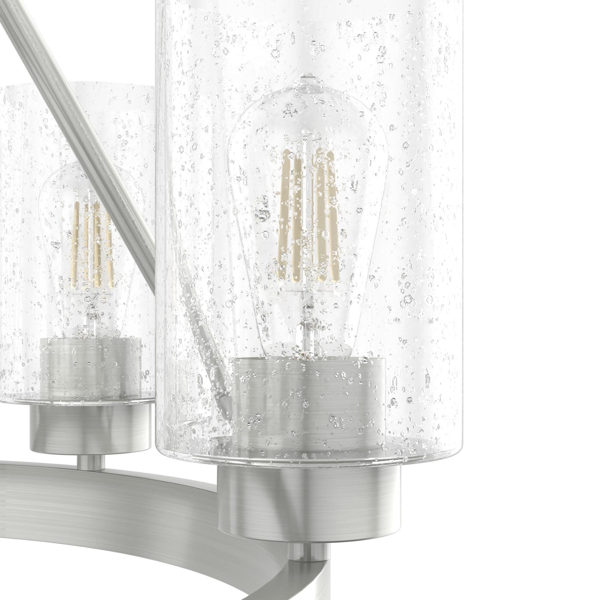 Shown in Brushed Nickel finish and Seeded glass