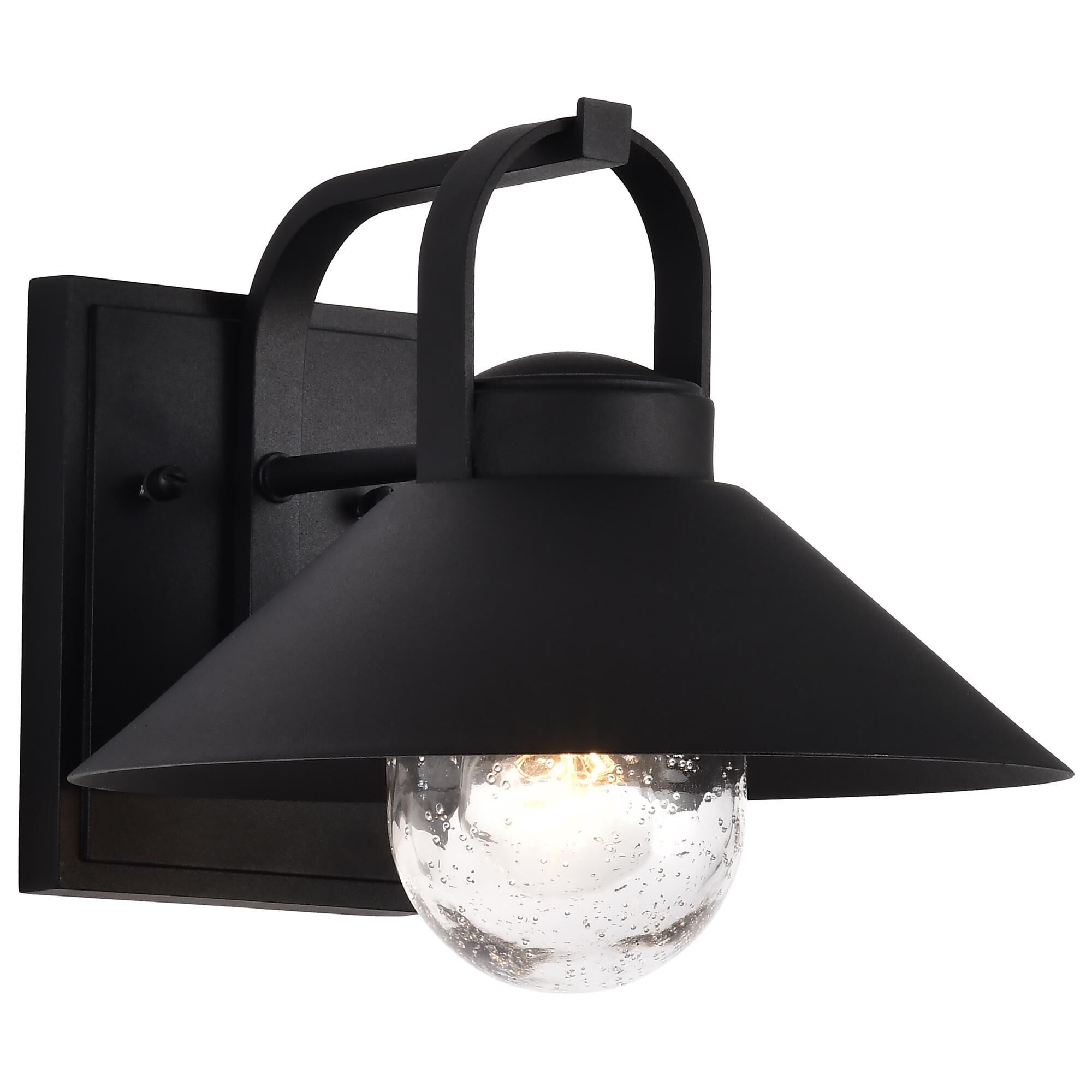 Shown in Black finish and Clear Seeded glass