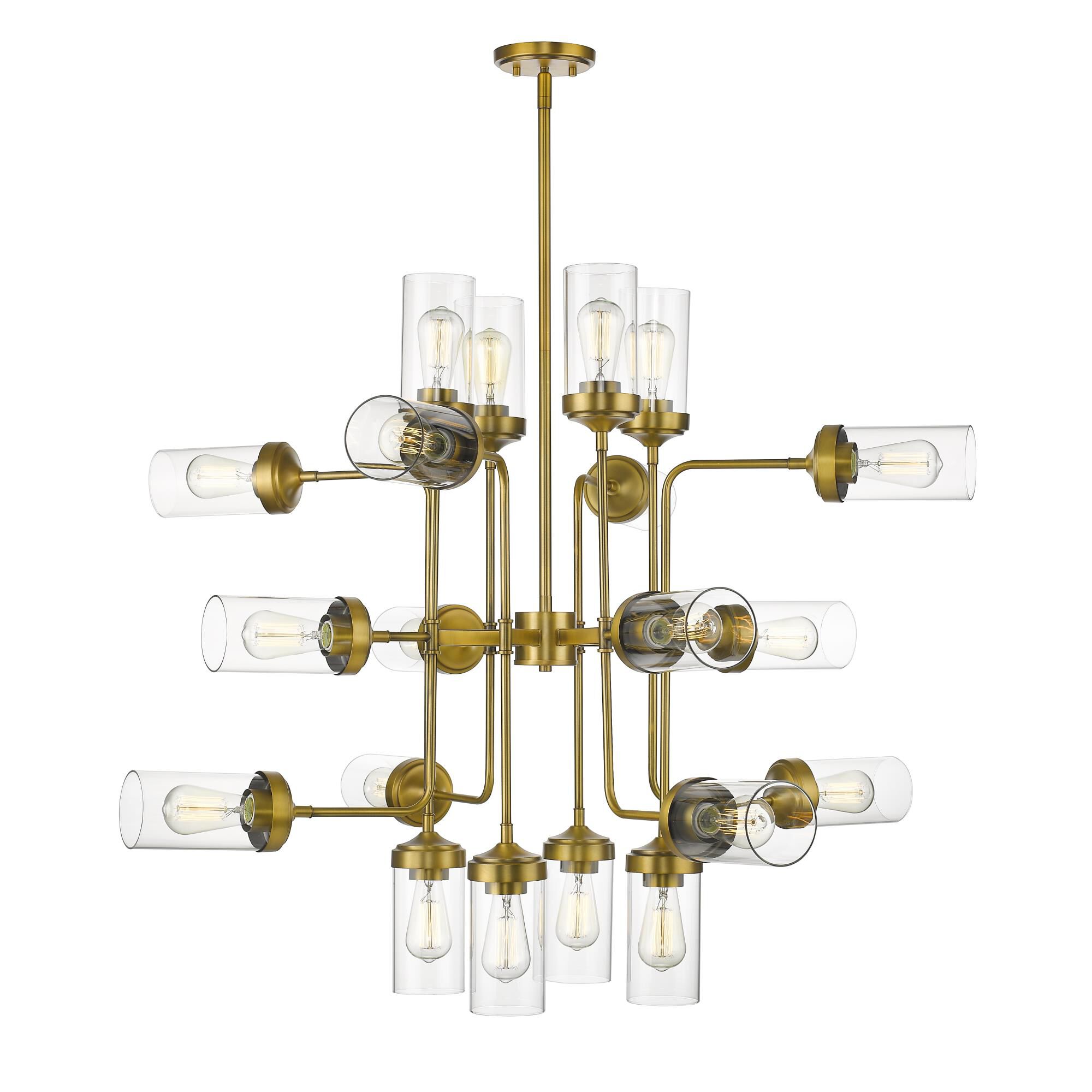 Shown in Foundry Brass finish and Glass shade