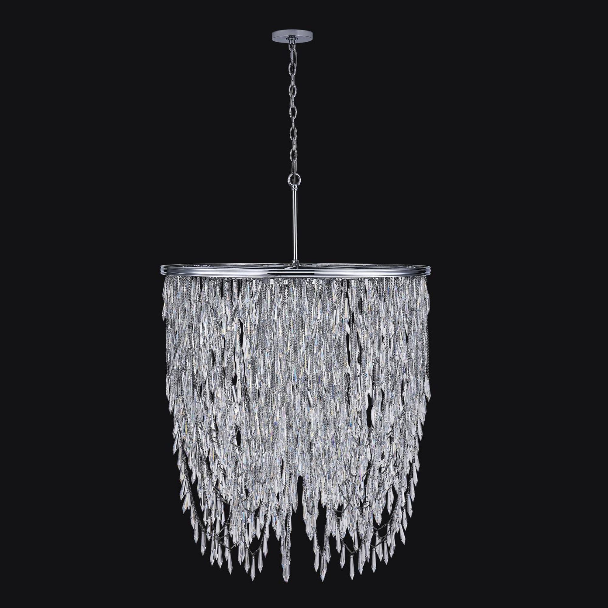 Shown in Polished Chrome finish and Firenze Clear crystal and 0.0 glass and 0.0 shade