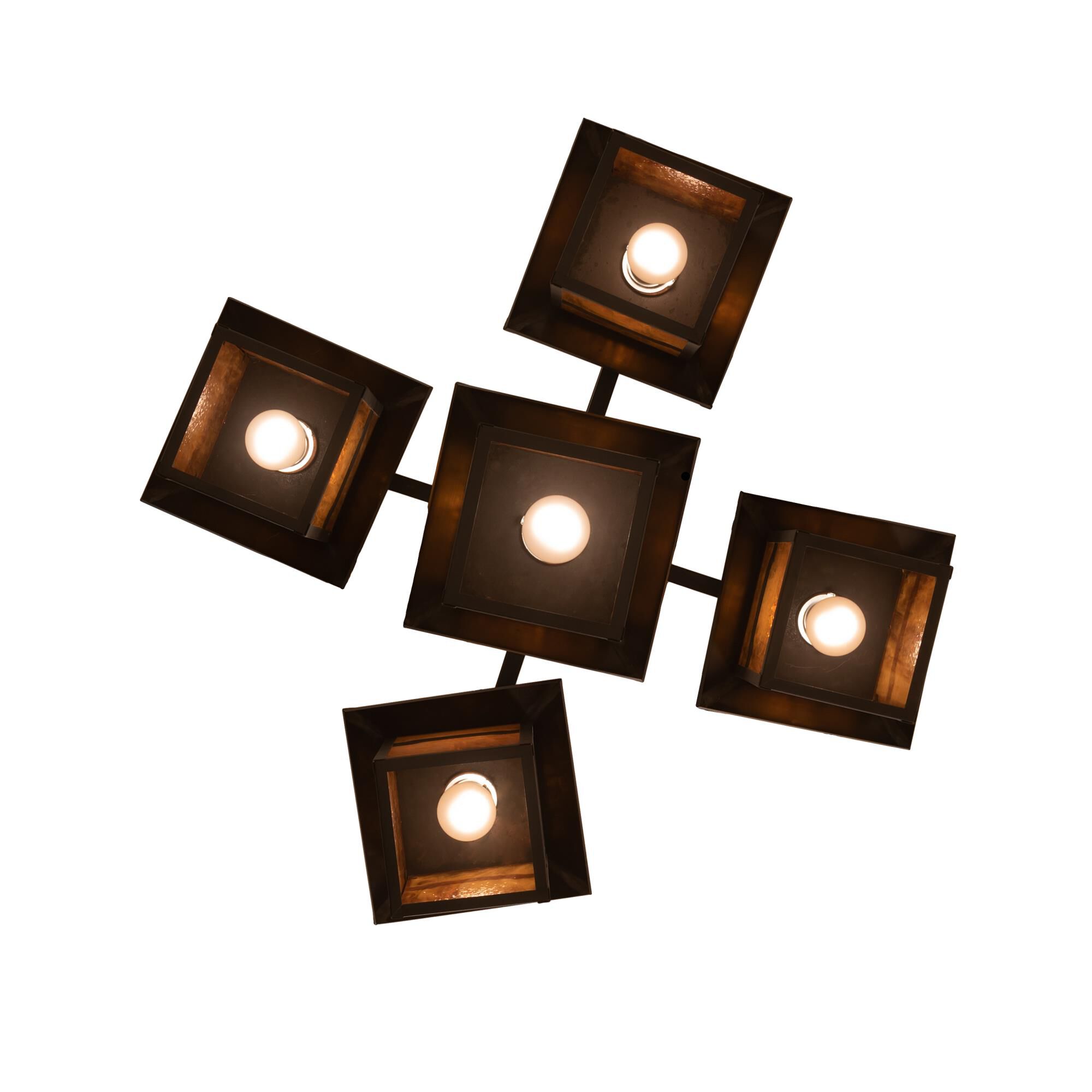Shown in Craftsman Brown Finish finish and Beige glass