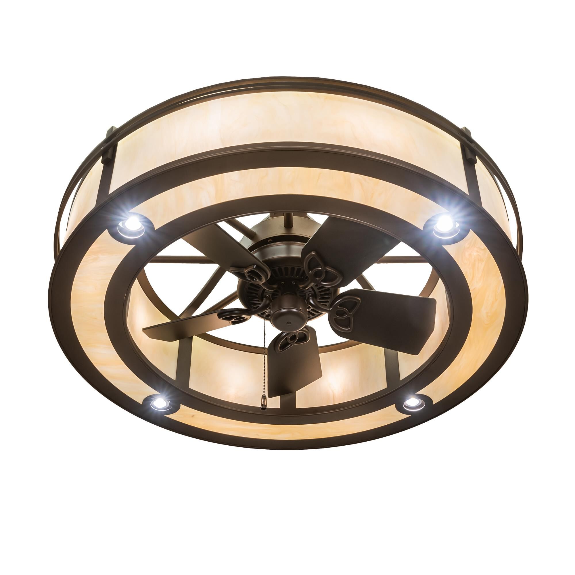 Shown in Bronze Finish finish and Beige glass