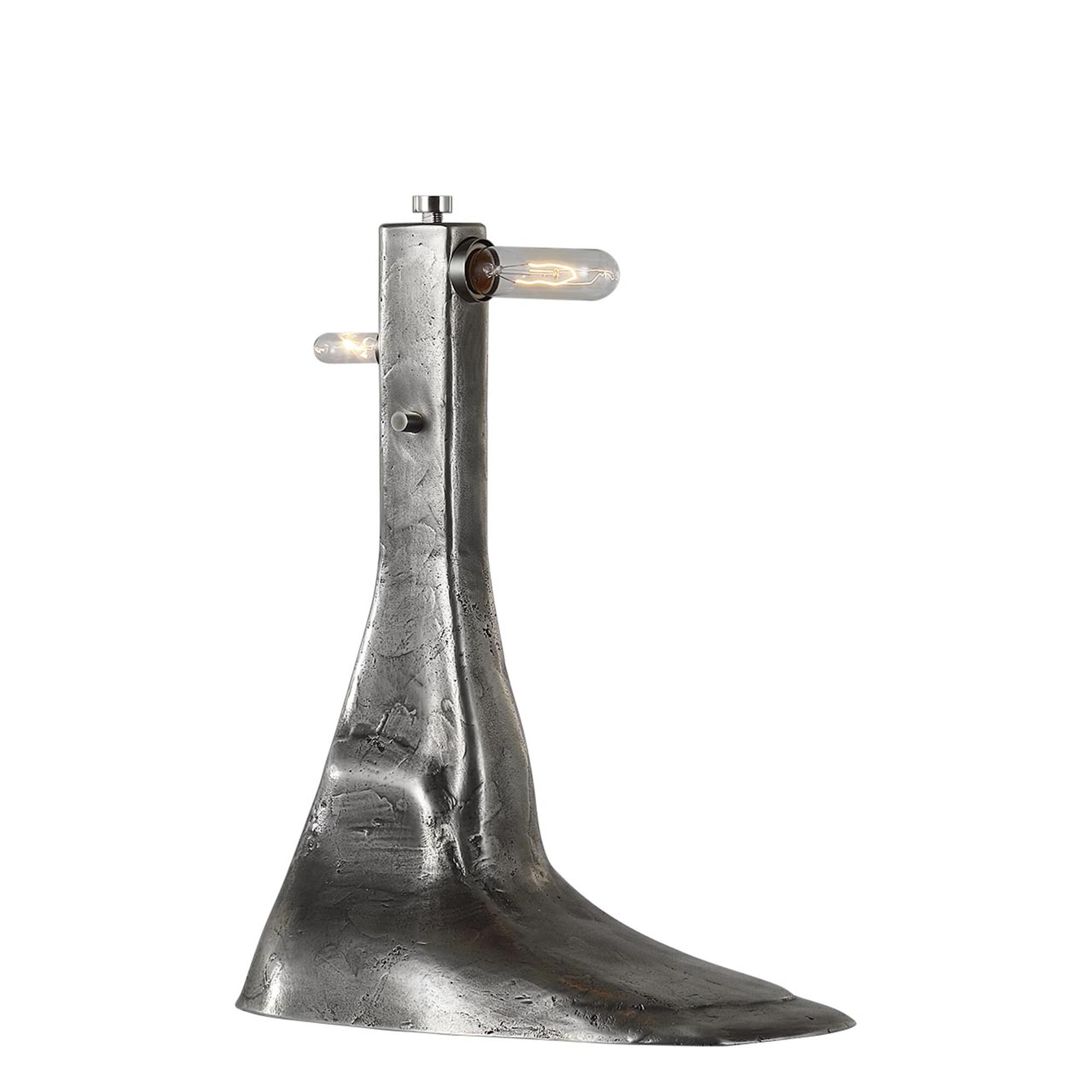 Shown in Museum Pewter finish and Boucle Rectangle shade