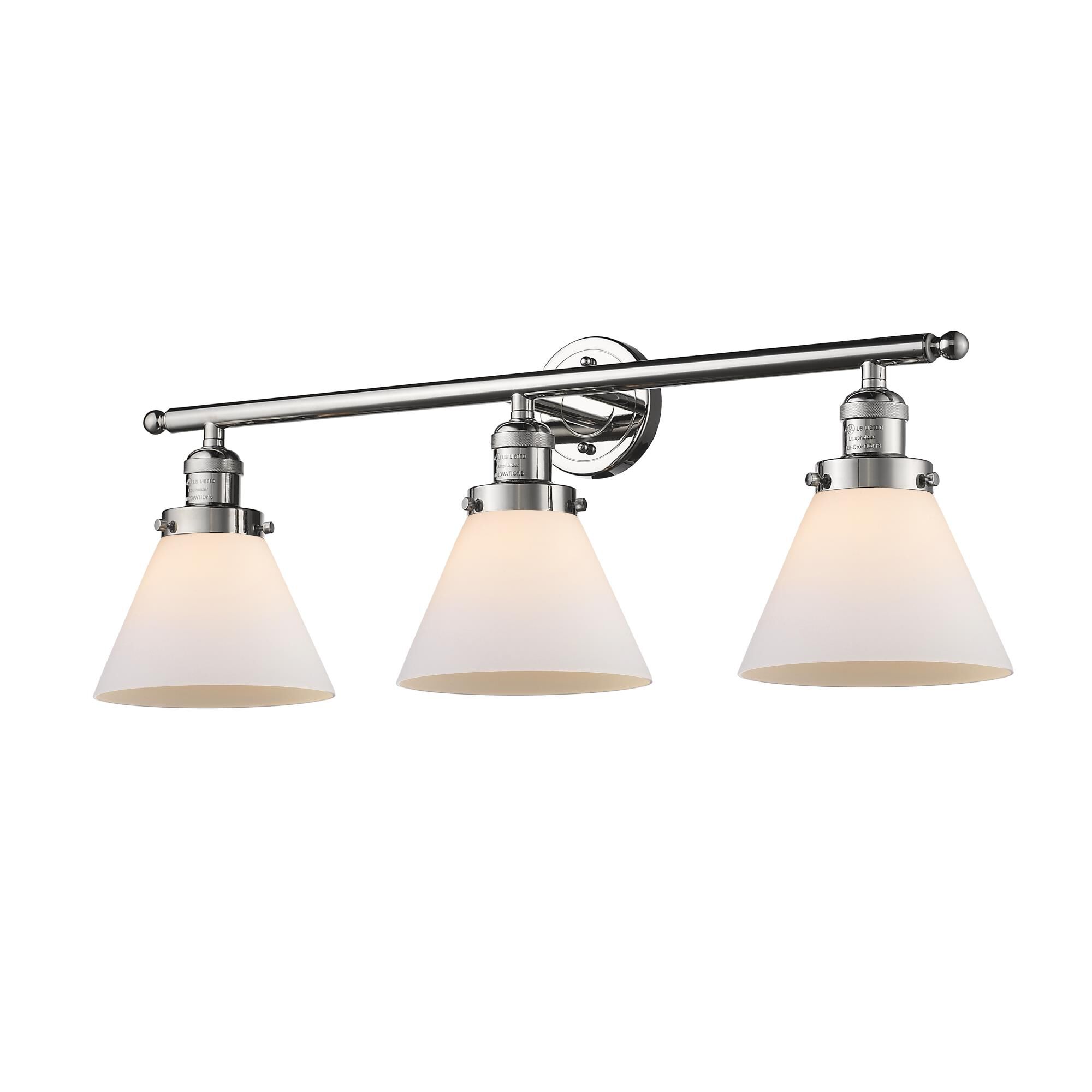 Shown in Polished Nickel finish and Matte White Cased glass