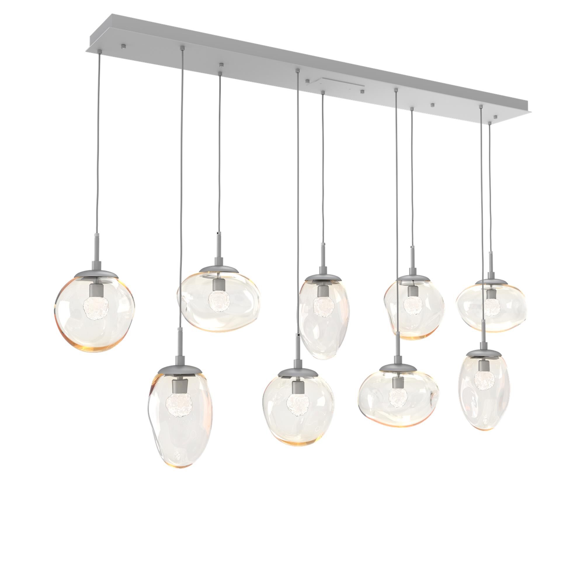 Shown in Classic Silver finish and Floret Inner And Amber Outer glass