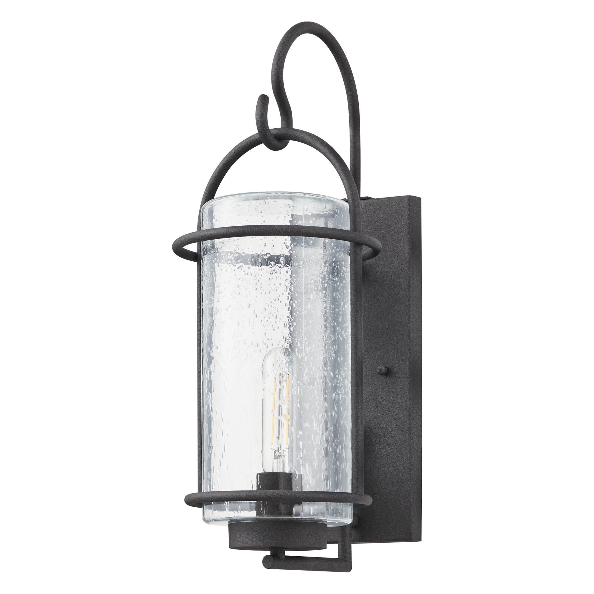 Shown in Weathered Zinc finish and Clear Seeded glass