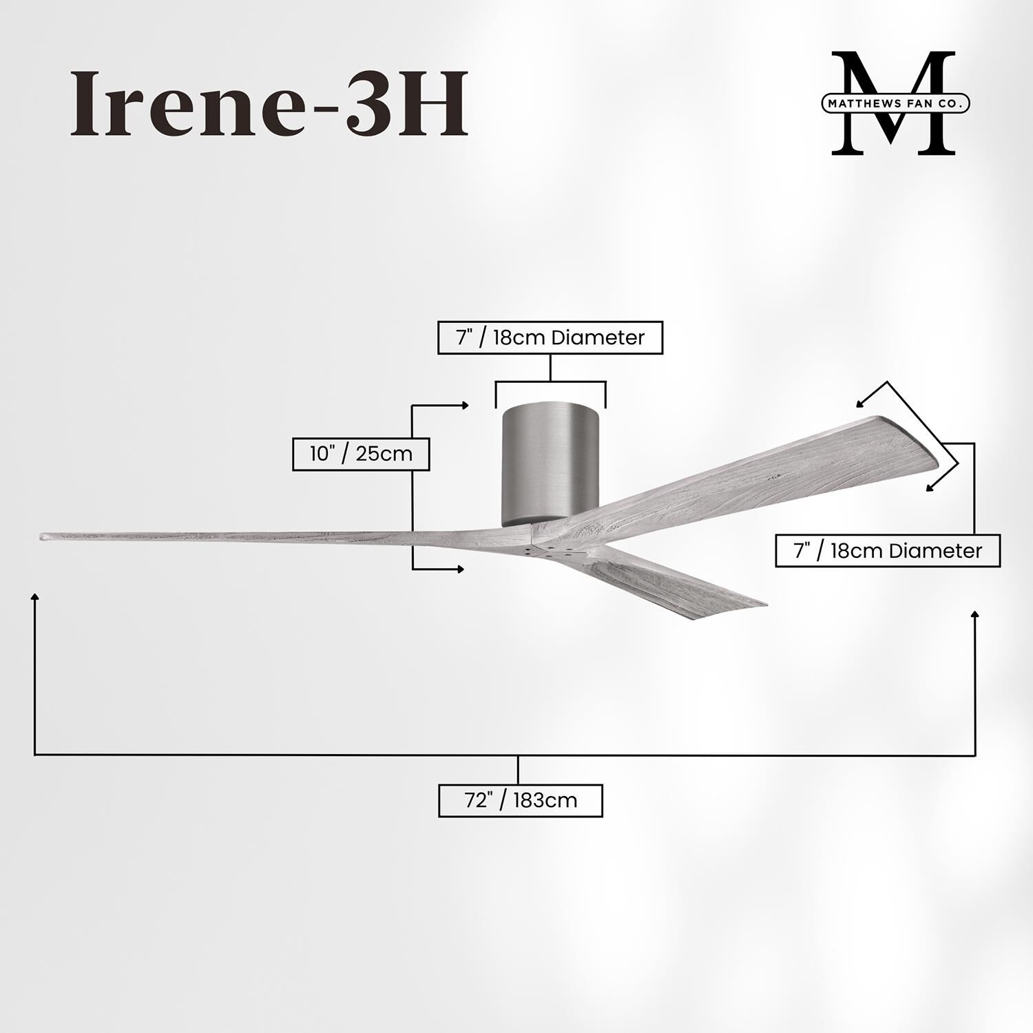 Irene 72 Inch Flush Mount Fan by Matthews Fan Company