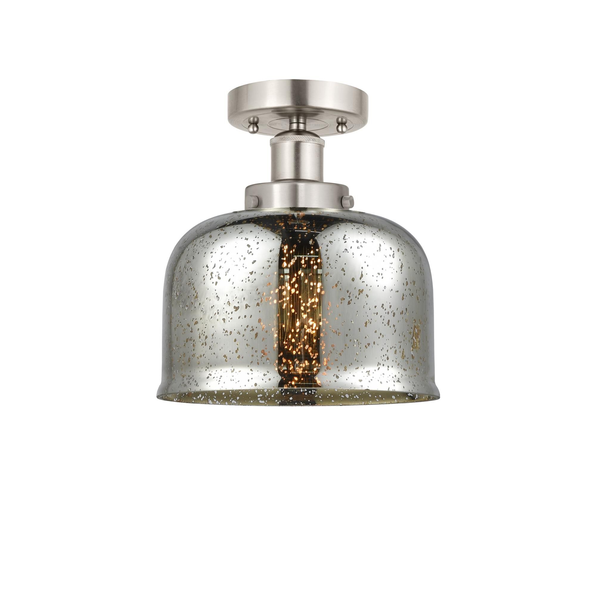 Shown in Brushed Satin Nickel, Mercury finish and Mercury glass and Mercury Glass shade