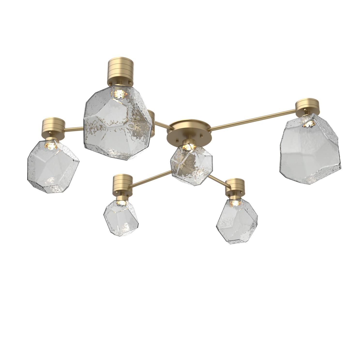 Shown in Gilded Brass finish and Smoke glass