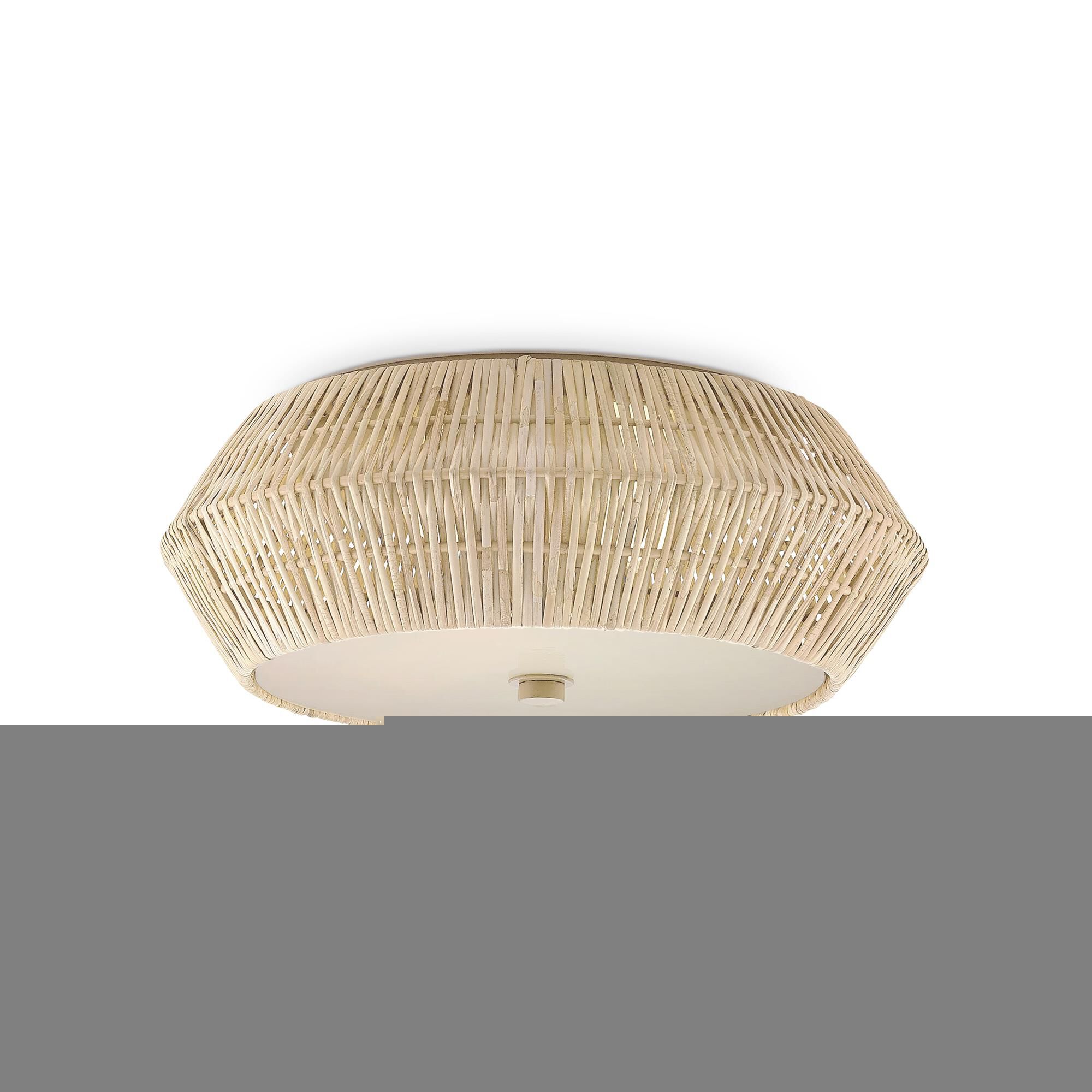 Shown in Bleached Natural, Snow White and White finish and White Acrylic Diffuser shade