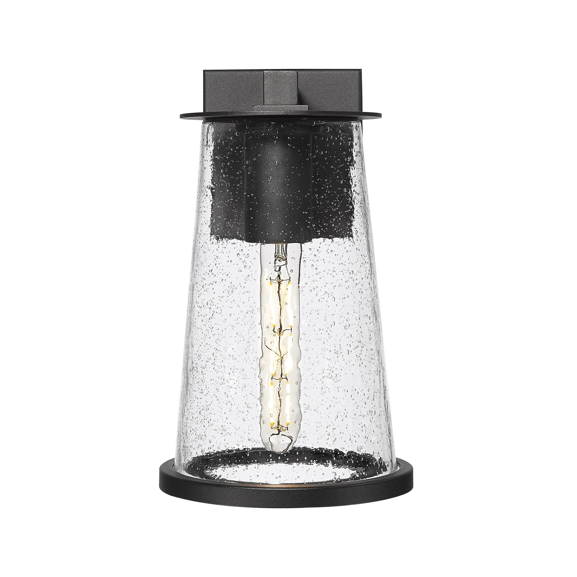 Shown in Sand Black finish and Clear Seedy glass and Clear Seedy shade