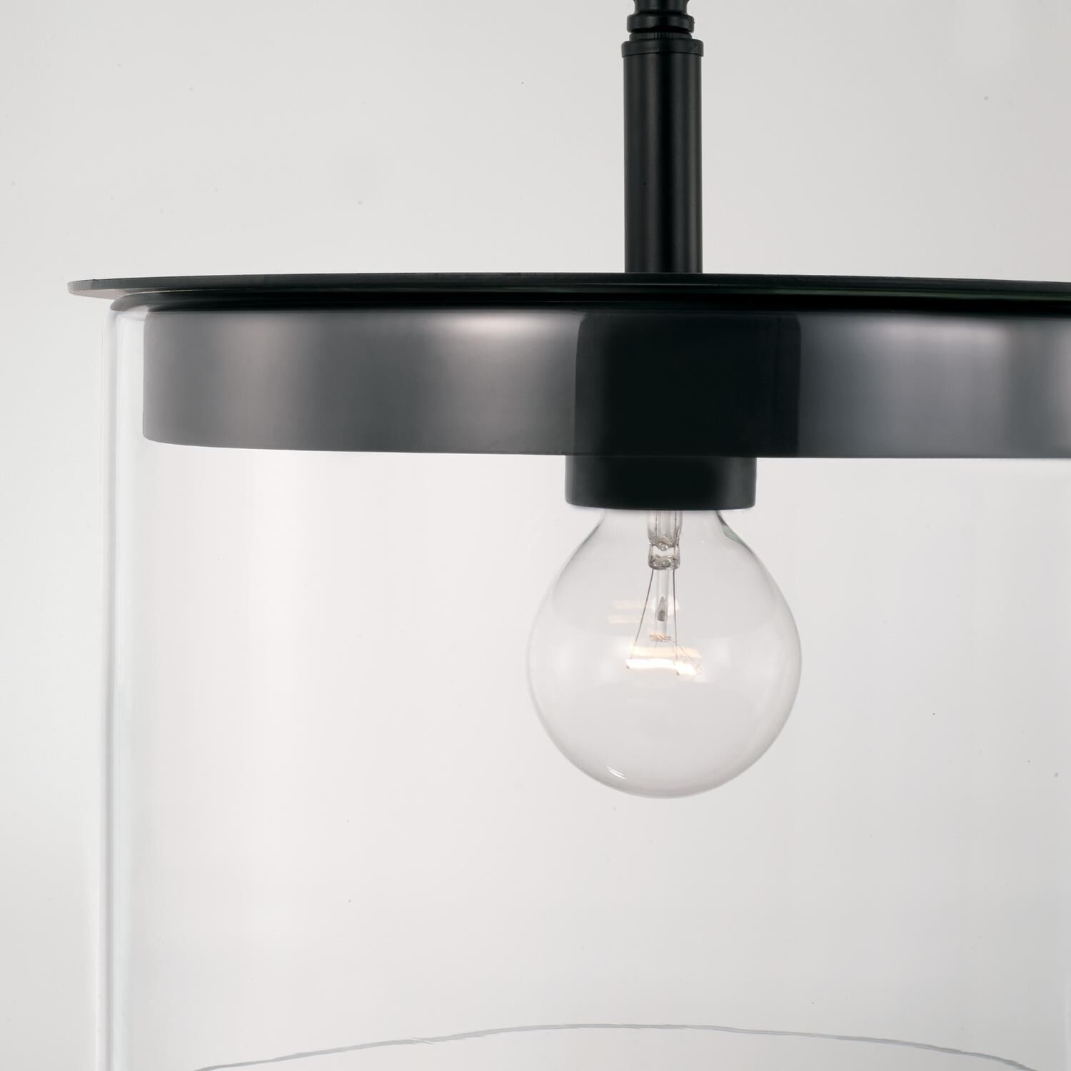 Shown in Matte Black finish and Clear glass