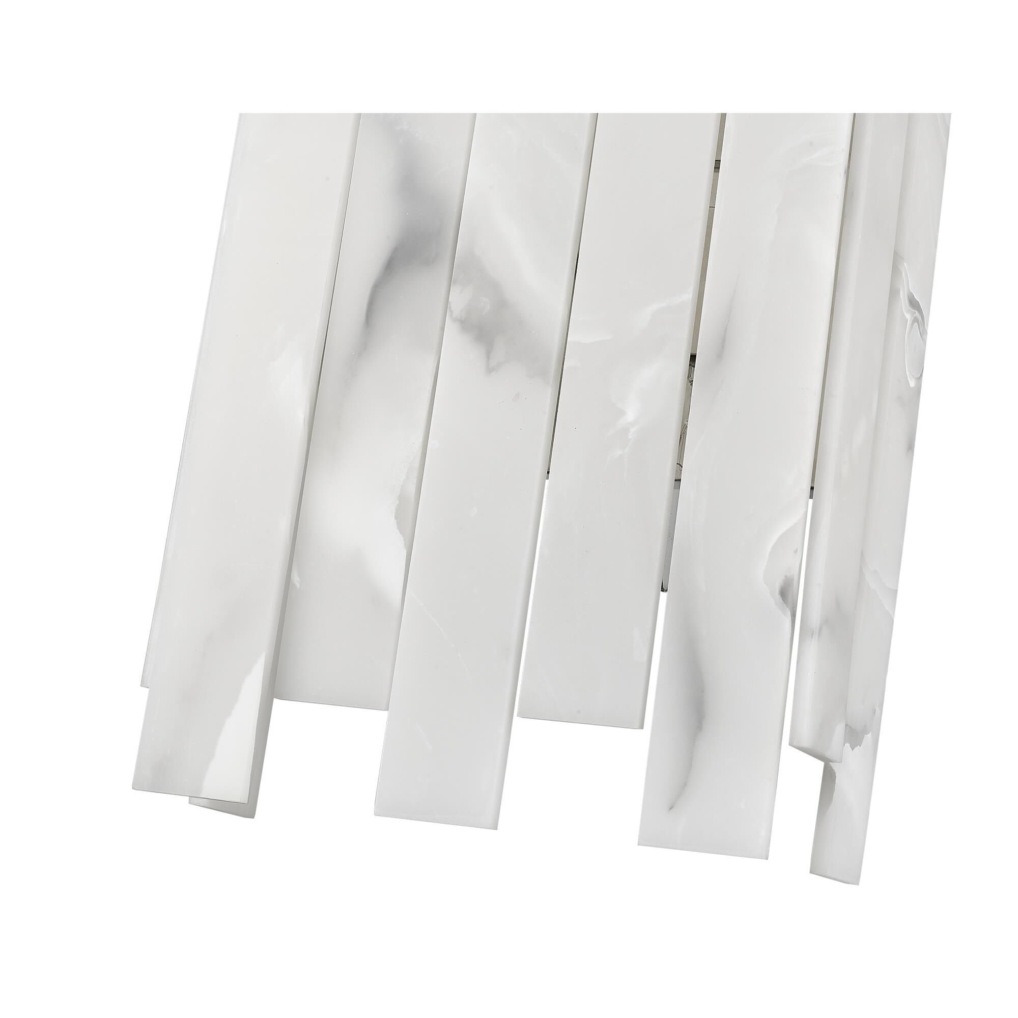 Shown in Rubbed Brass finish and Alabaster Resin shade