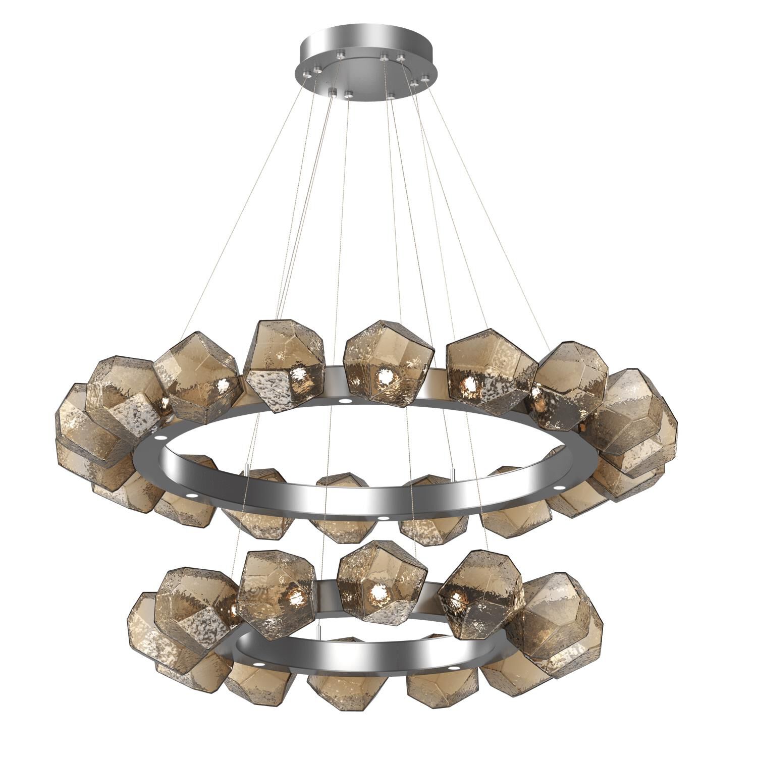 Shown in Classic Silver finish and Bronze Blown glass