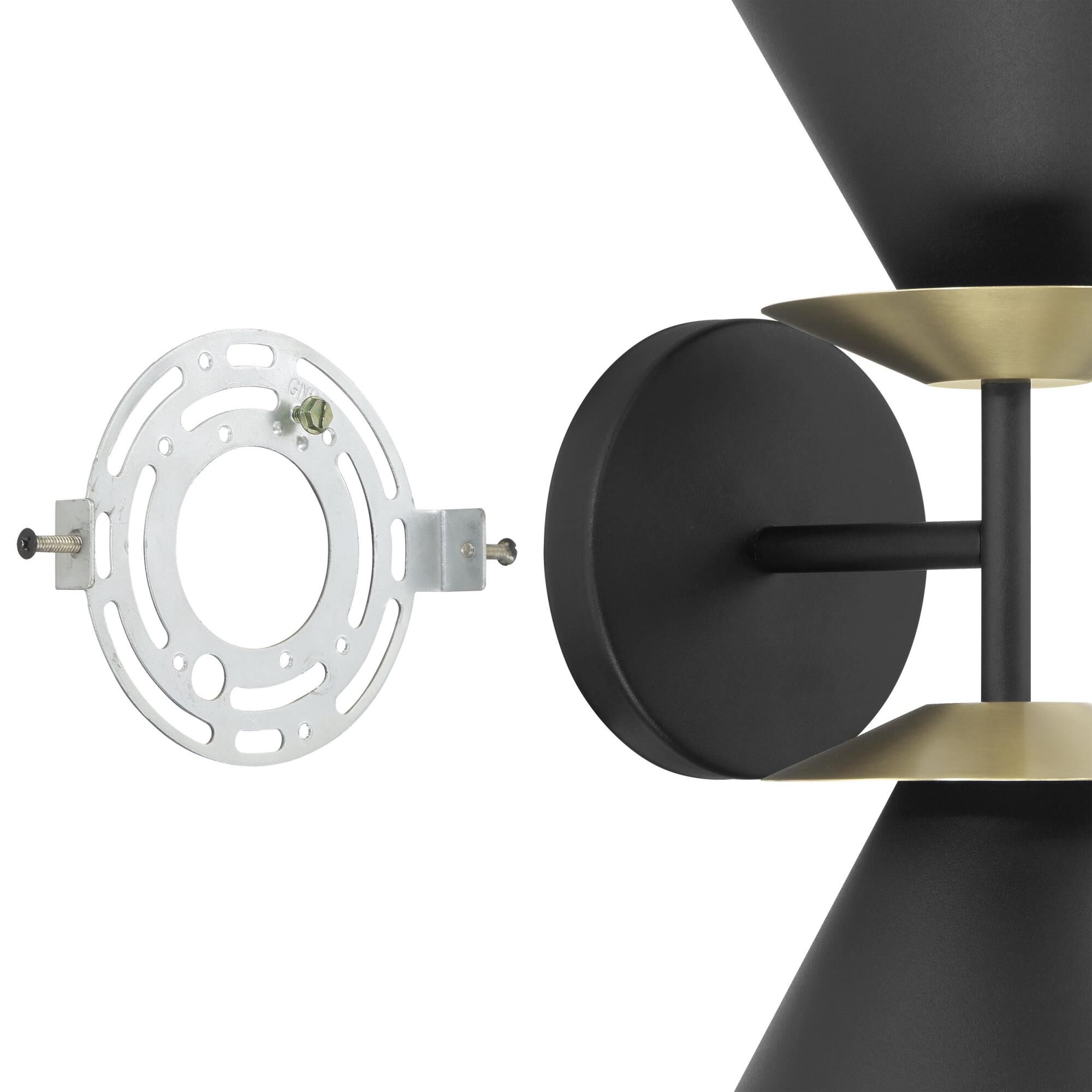 Shown in Textured Black finish and Textured Black shade