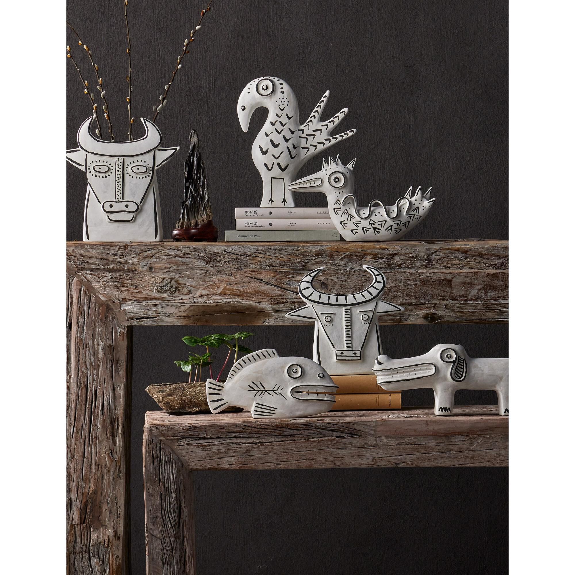 Shown in Washed White and Black finish