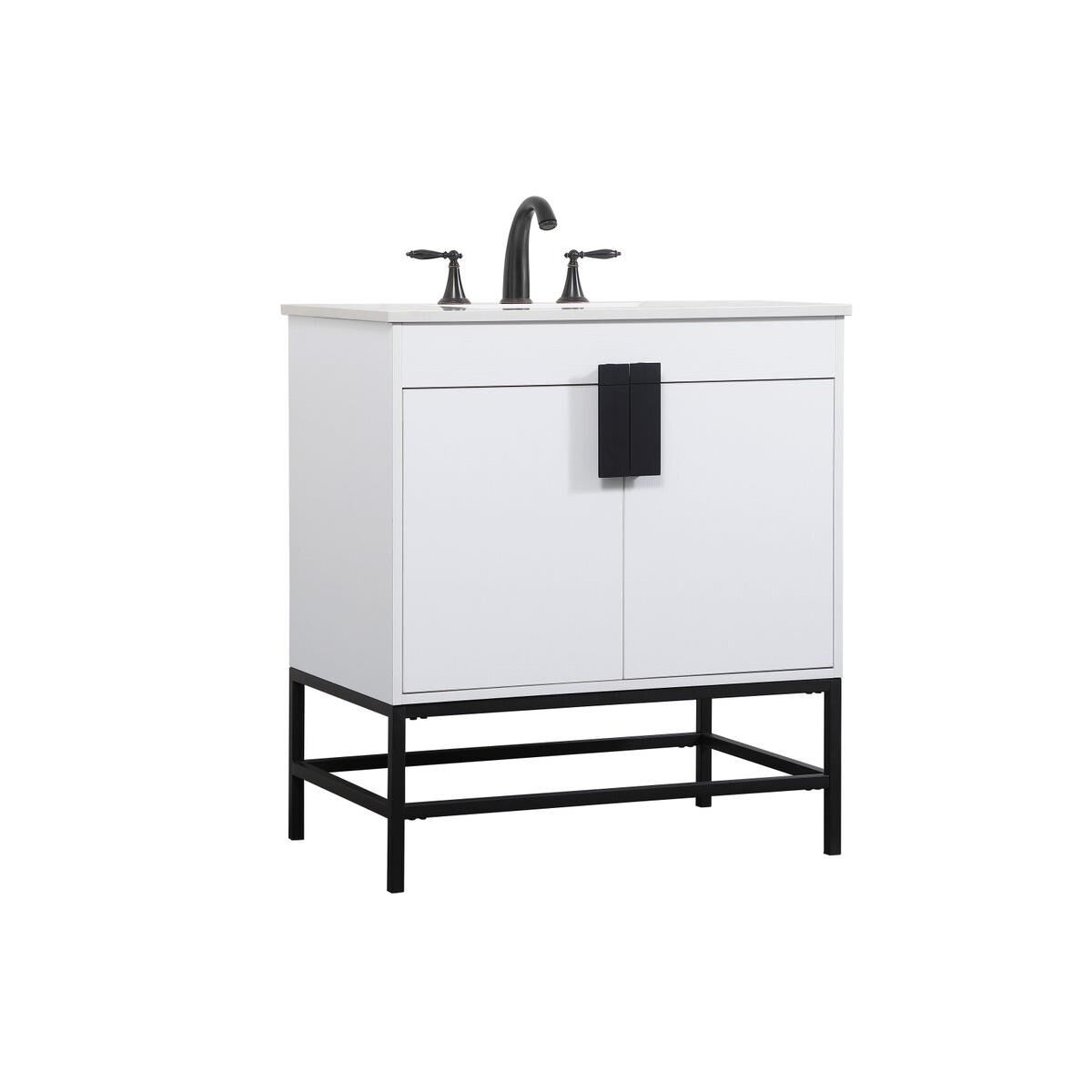 Shown in White finish and Without Backsplash accent