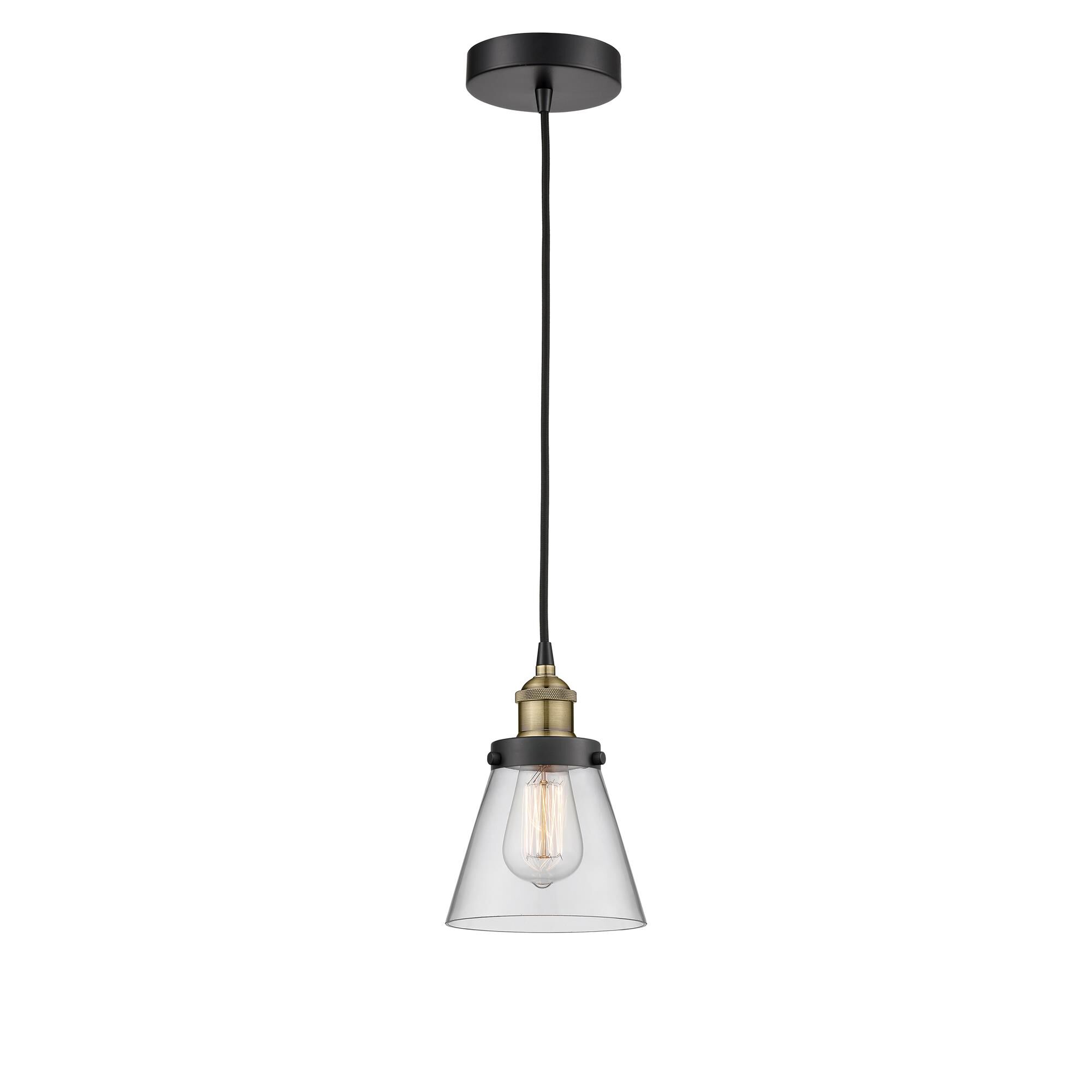 Shown in Black Antique Brass finish and Clear glass