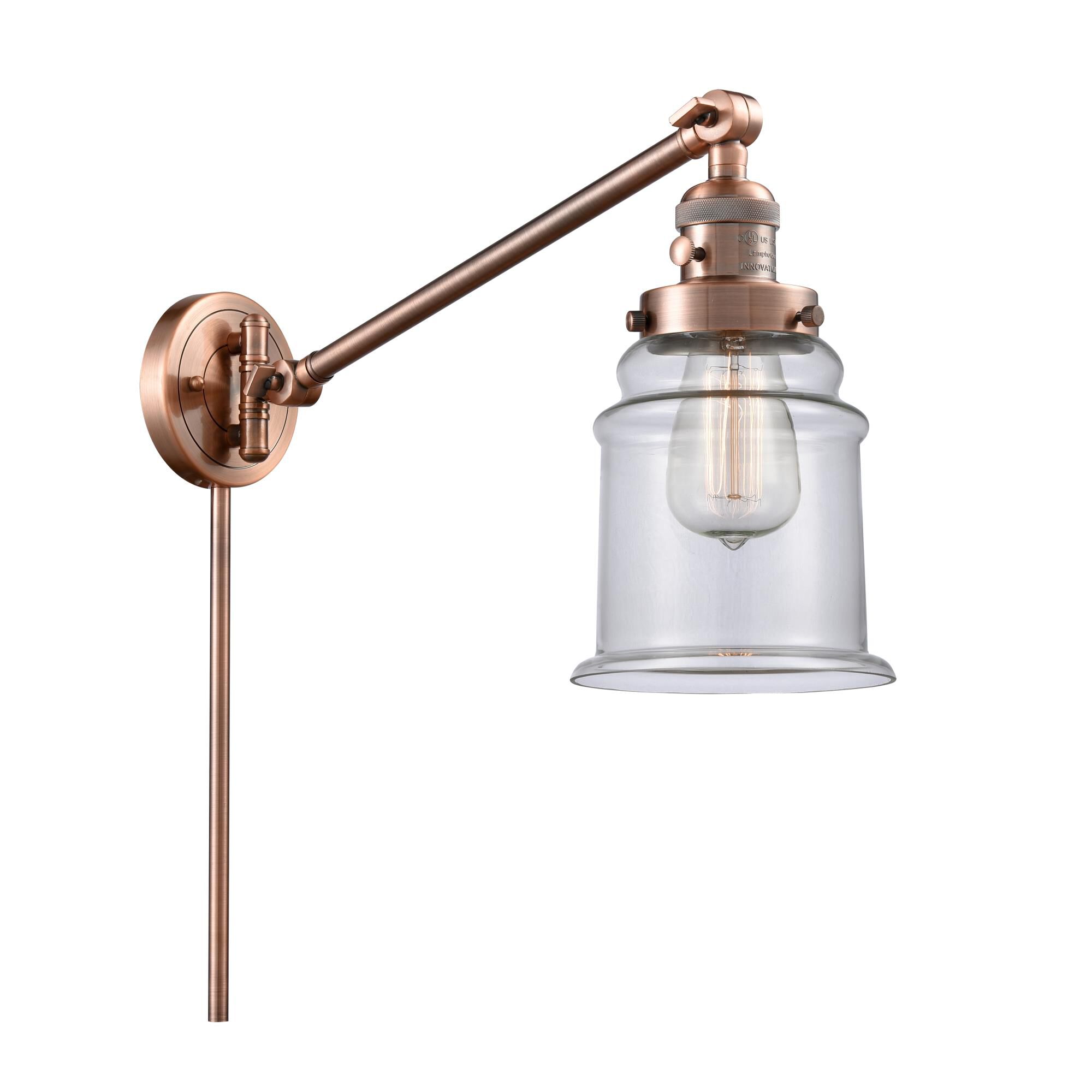 Shown in Antique Copper finish and Clear glass