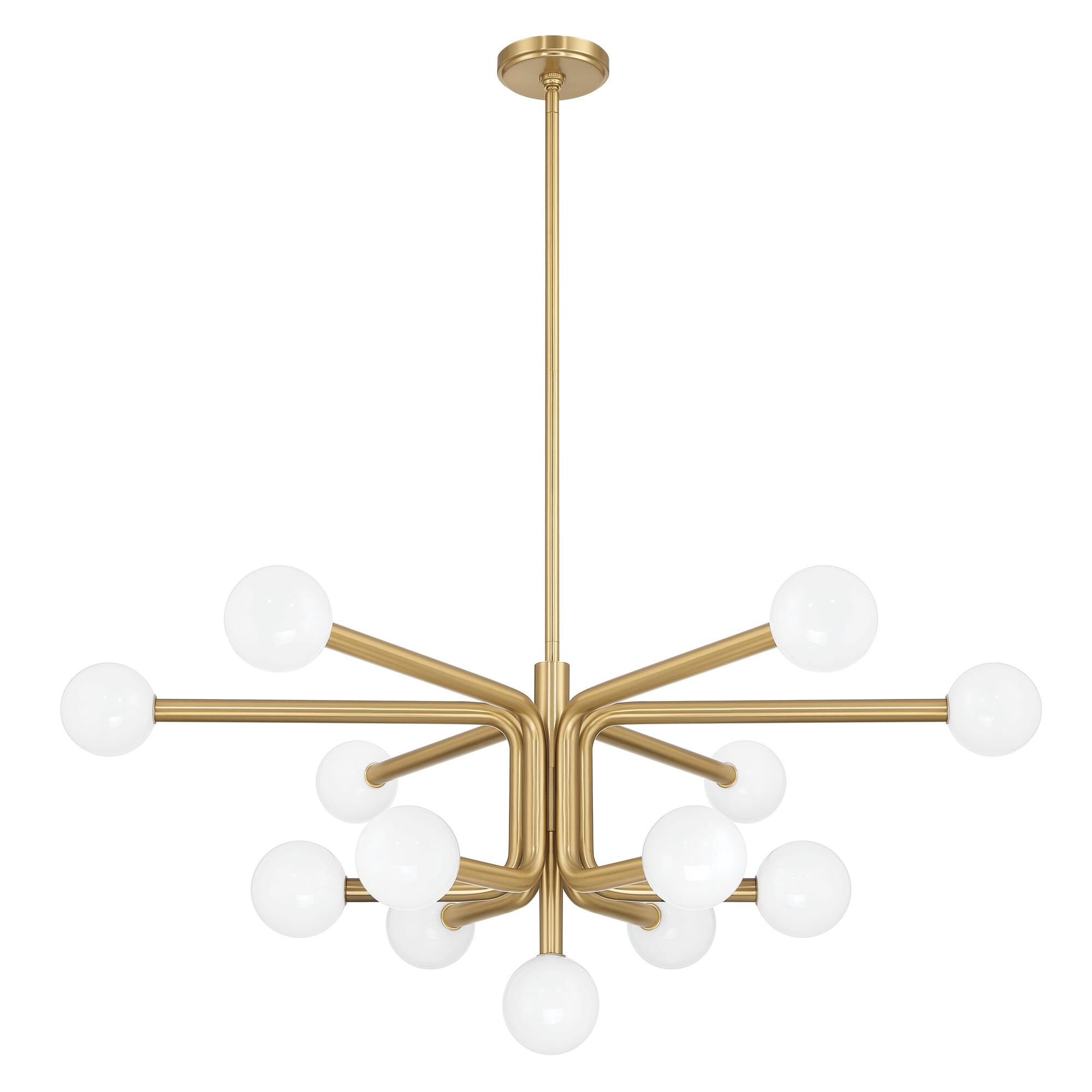 Shown in Champagne Gold finish and Opal glass