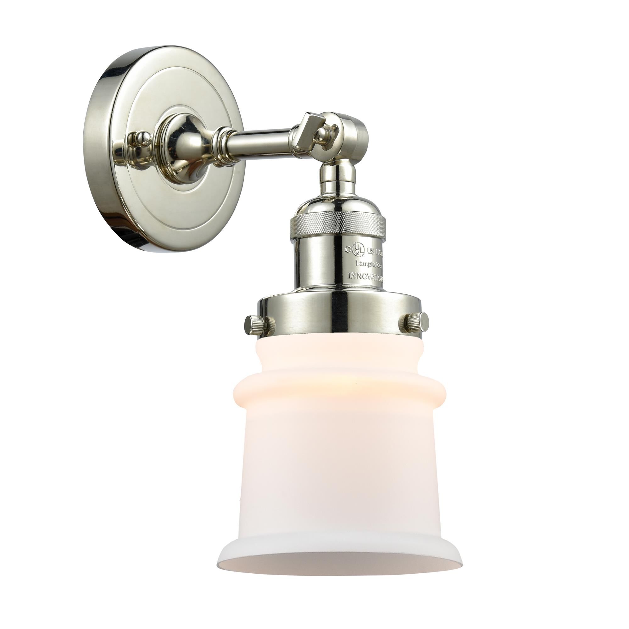 Shown in Polished Nickel finish and Matte White Cased glass