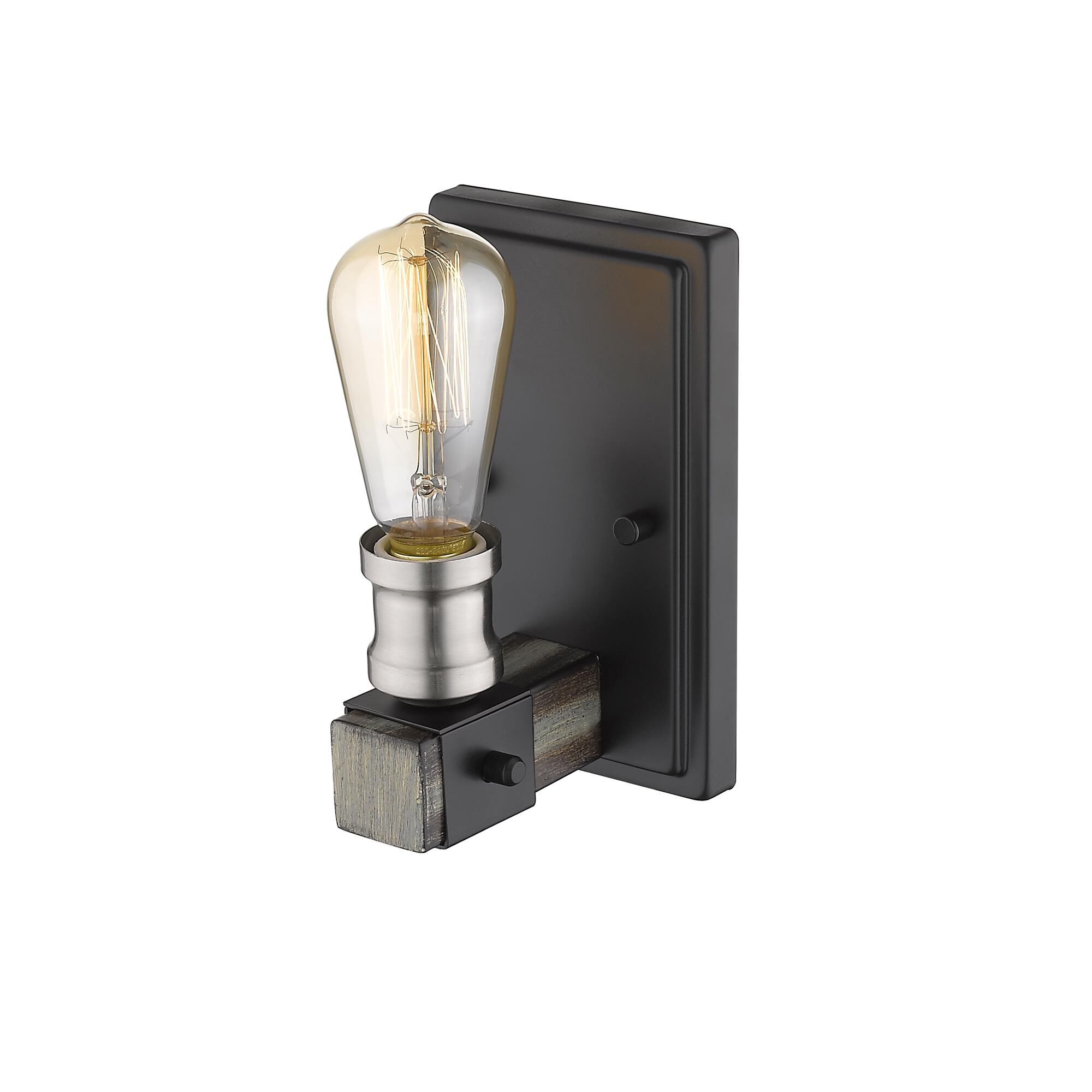 Shown in Ashen Barnboard finish and --- glass and --- shade