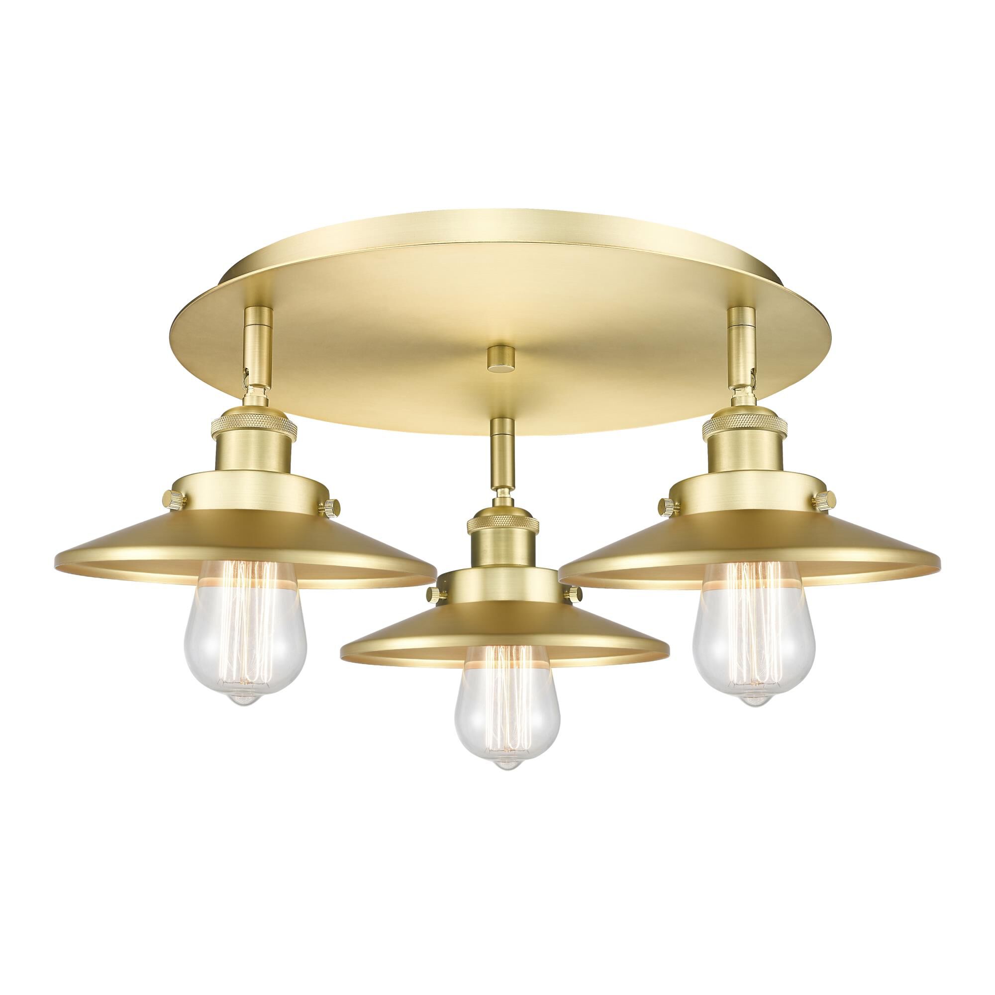 Shown in Satin Gold finish and Satin Gold shade