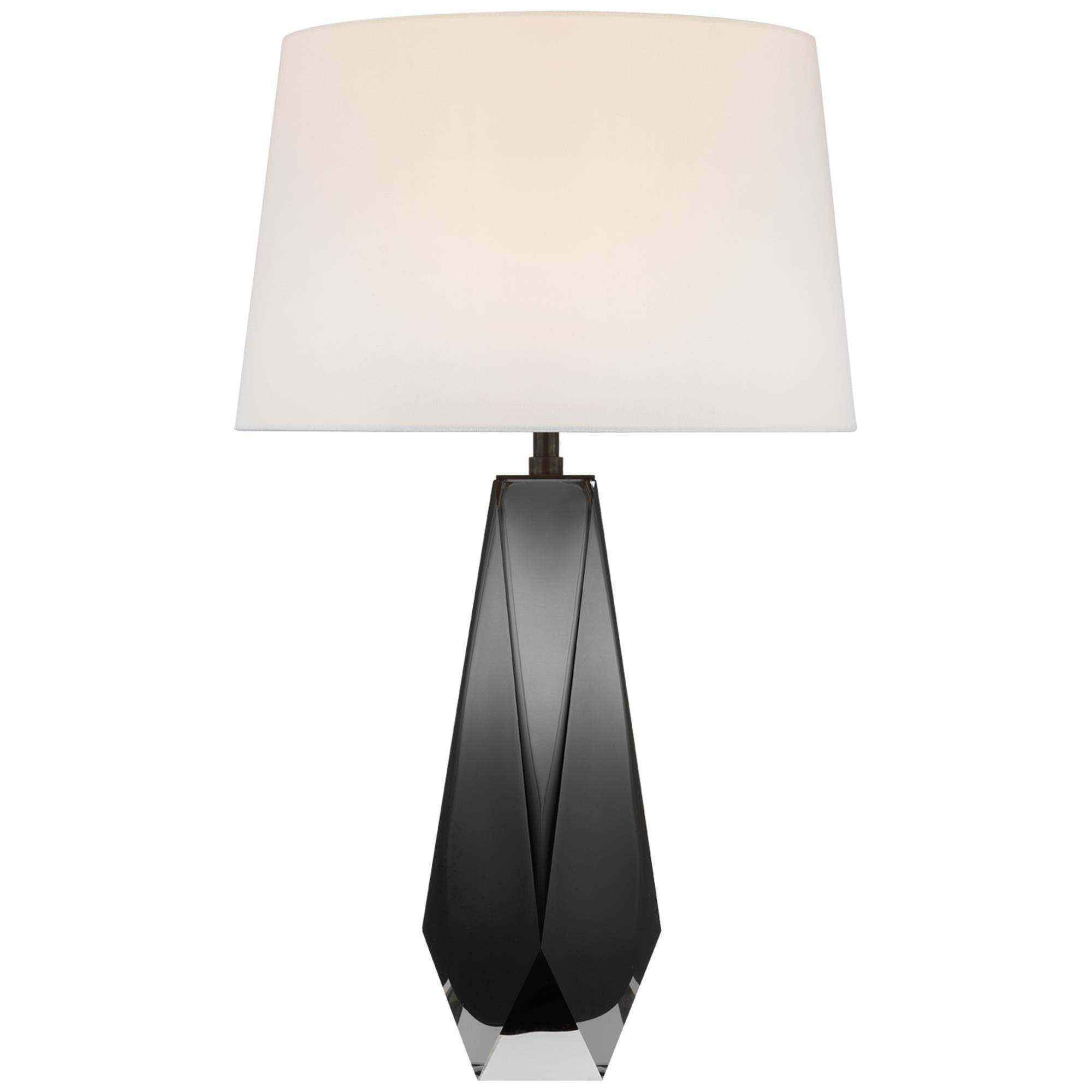 Shown in Smoked Glass finish and Linen shade