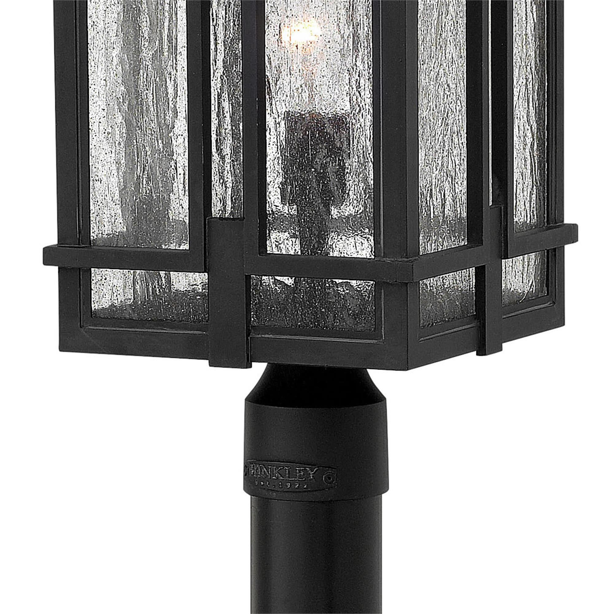 Shown in Museum Black finish and Clear Seedy glass