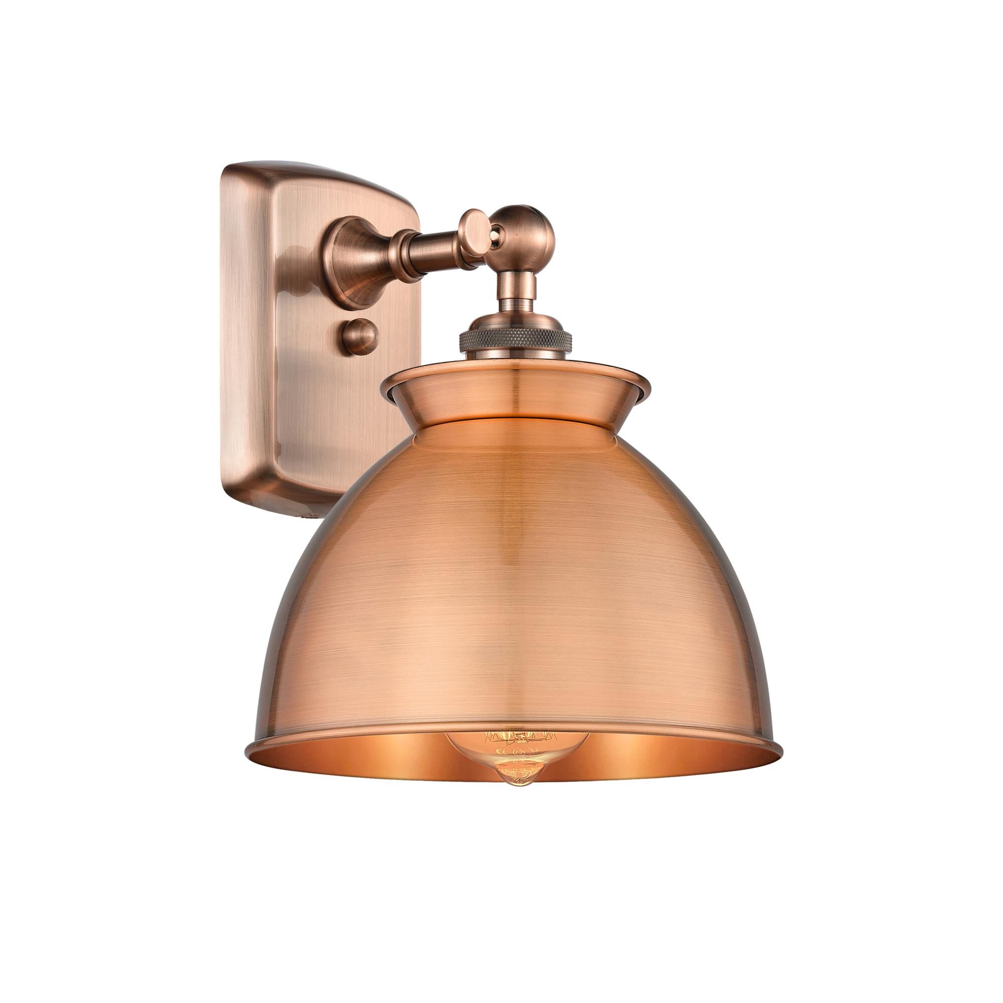 Shown in Antique Copper finish and Antique Copper shade