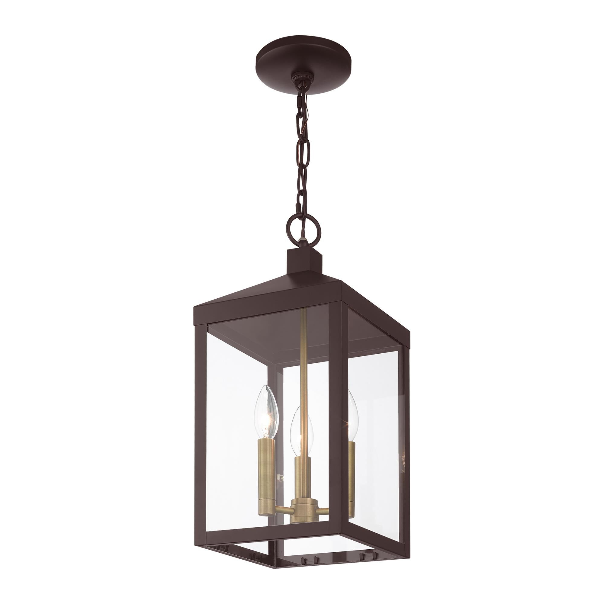 Nyack 18 Inch Tall 3 Light Outdoor Hanging Lantern by Livex Lighting