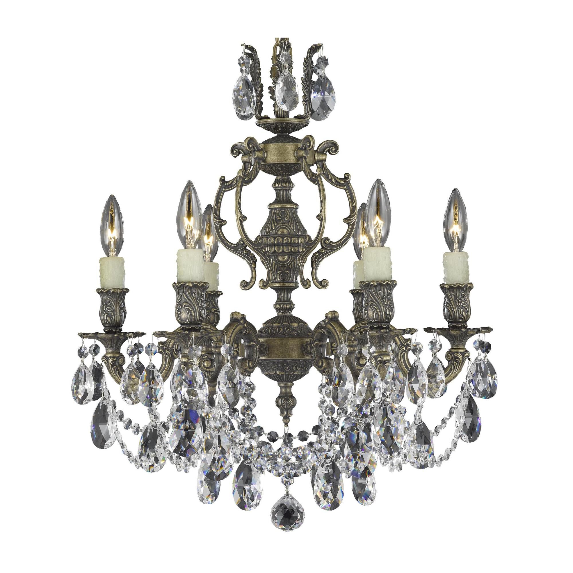 Rosetta 6 Light Mini Chandelier by American Brass and Crystal