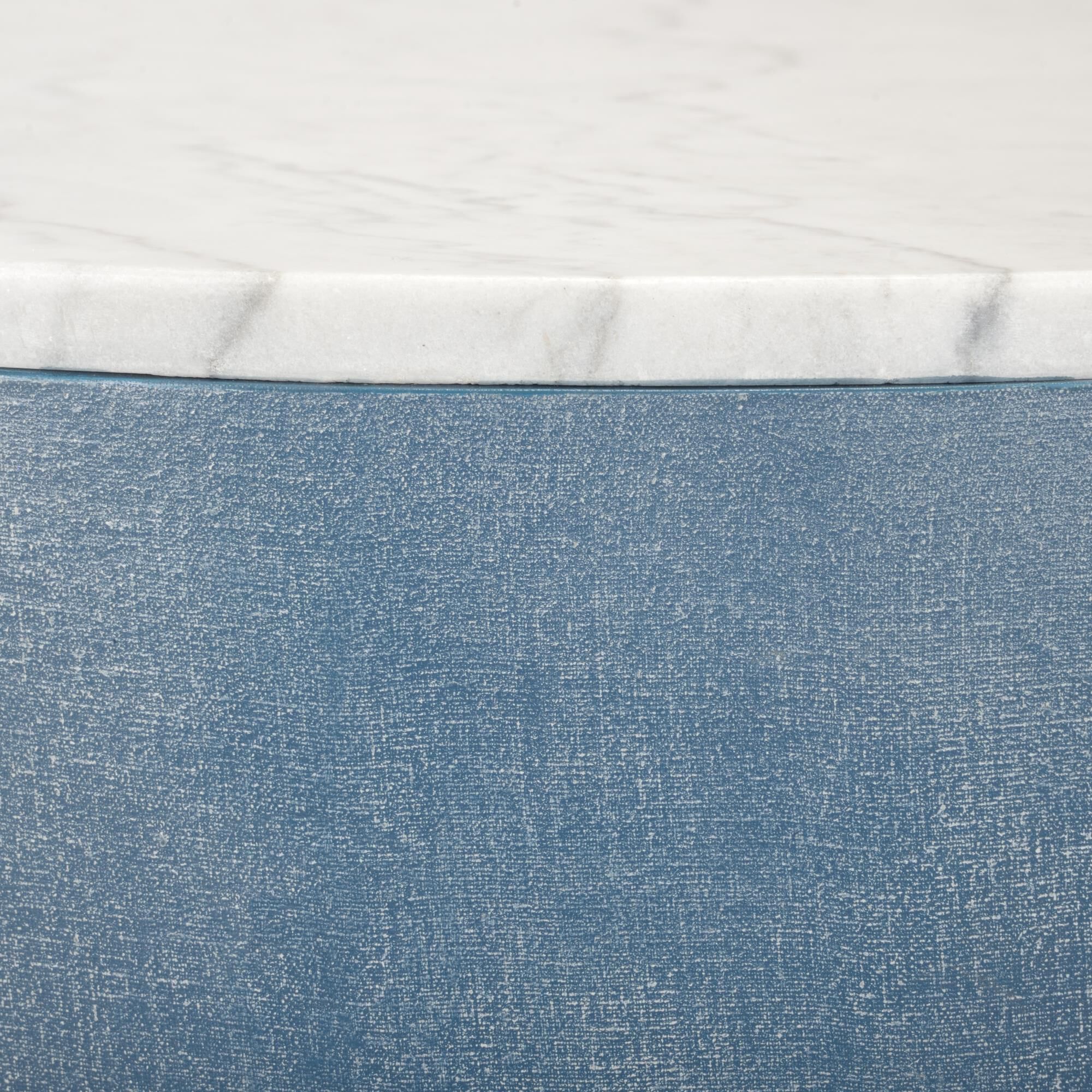 Shown in Natural White/Blue/Antique Gold Leaf finish