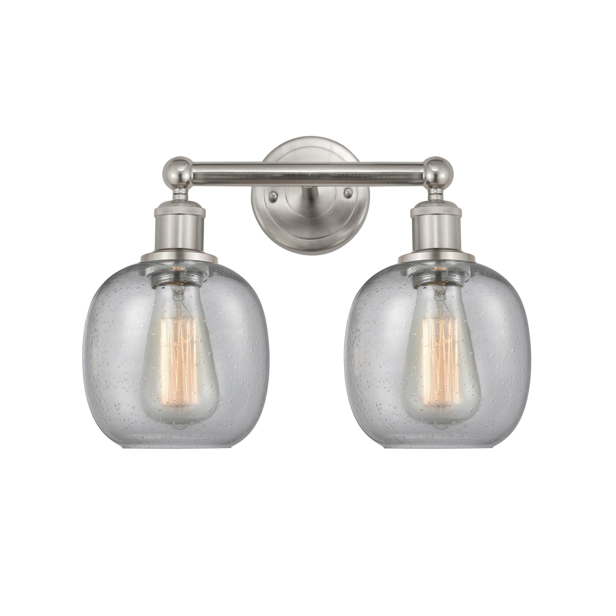 Shown in Brushed Satin Nickel, Seedy finish and Seedy glass and Seedy Glass shade