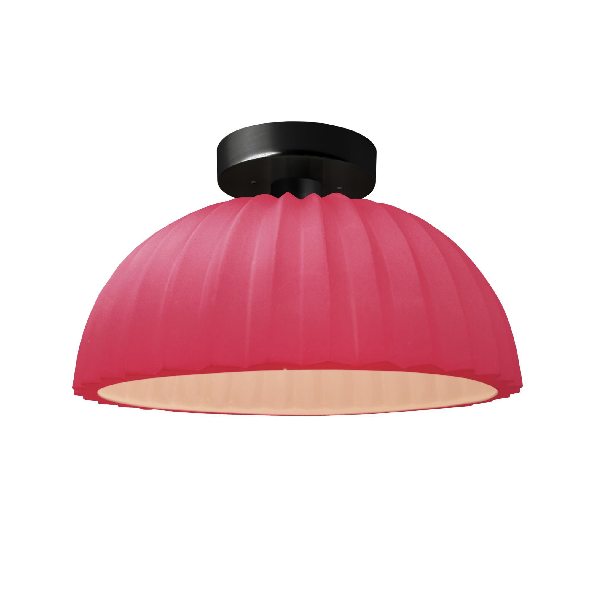 Pleated Dome 13 Inch Semi Flush Mount by Justice Design Group